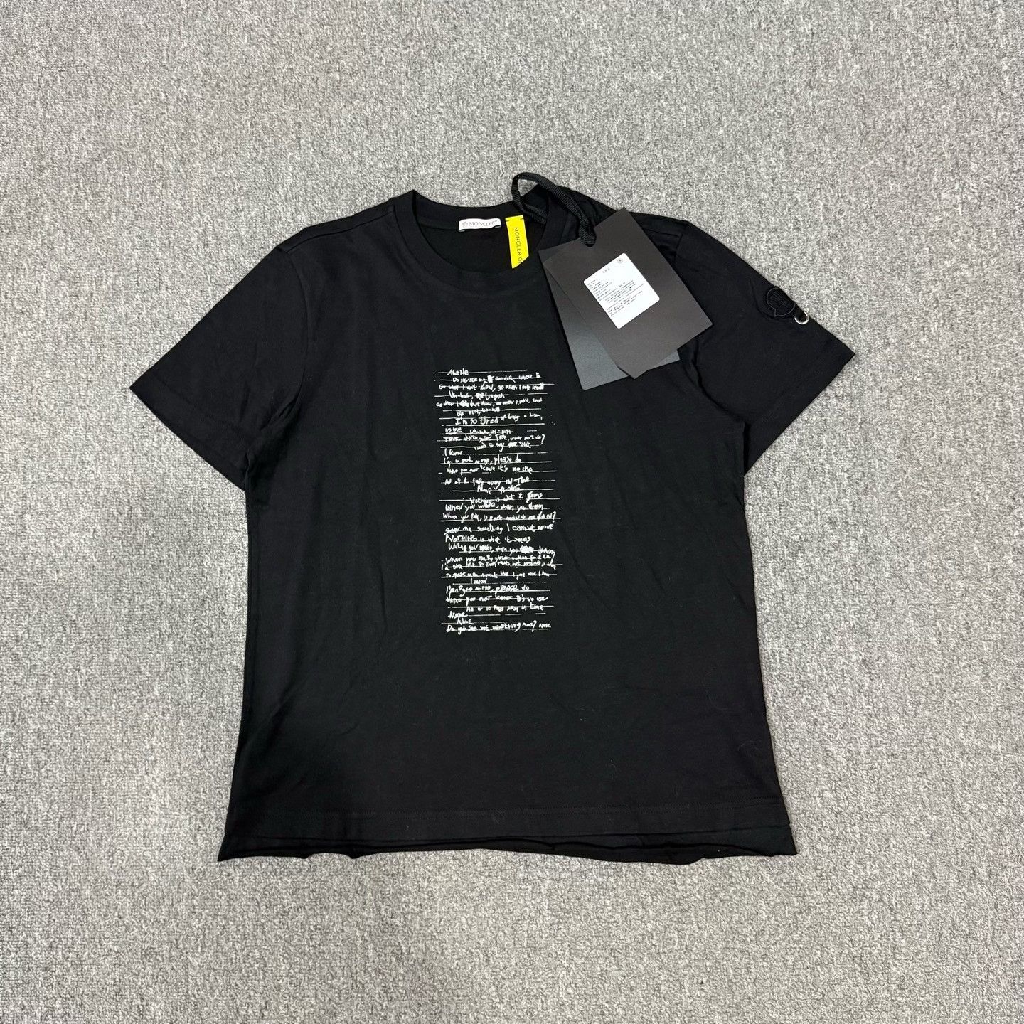 Moncler Moncler Black Slogan Logo Short-Sleeve Shirt Size US M / EU 48-50 / 2 - 1 Thumbnail