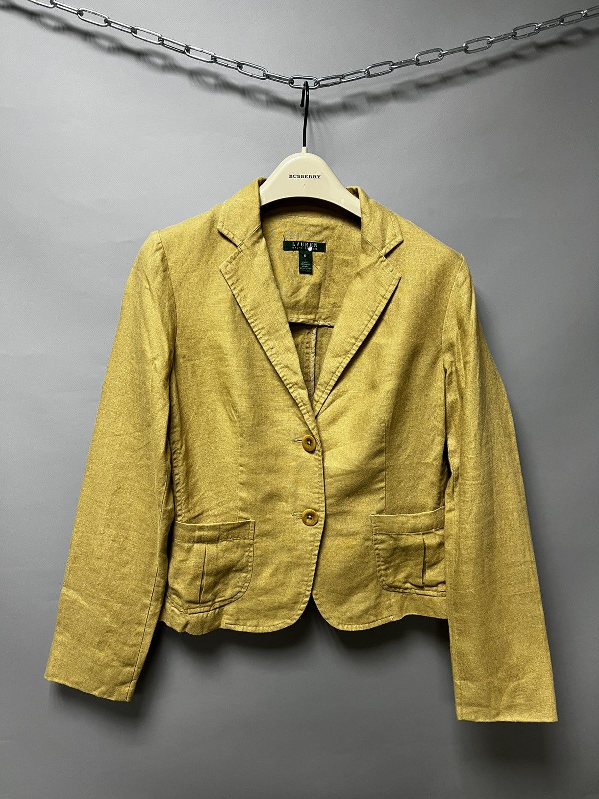 Ralph Lauren Lauren Ralph Lauren 100% Linen Two Button Tan Blazer Jacket Size XS / US 0-2 / IT 36-38 - 1 Thumbnail