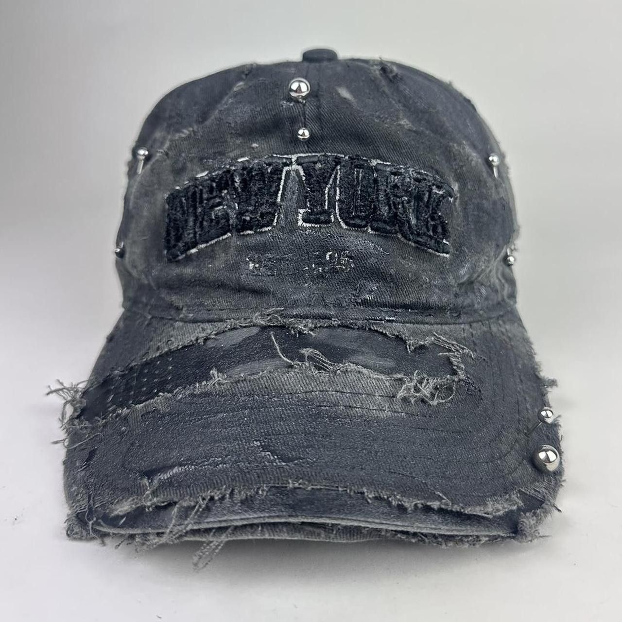 Other ASTROBOI* 'New York Grunge' Black Pierced Distressed Hat Size ONE SIZE - 2 Thumbnail