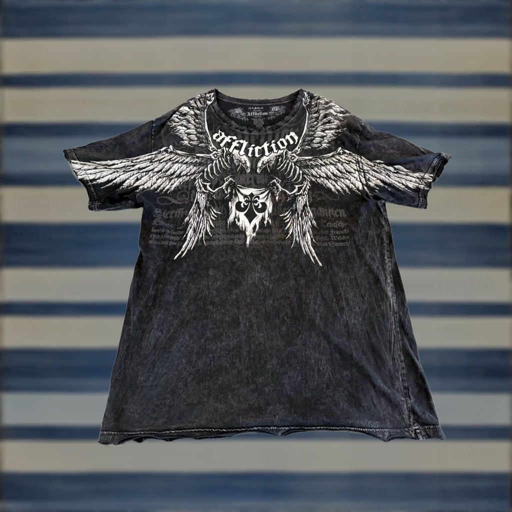Affliction Affliction T-Shirt Mens 2XL Black Short Sleeve Graphic Print Made in USA Size US XXL / EU 58 / 5 - 1 Thumbnail
