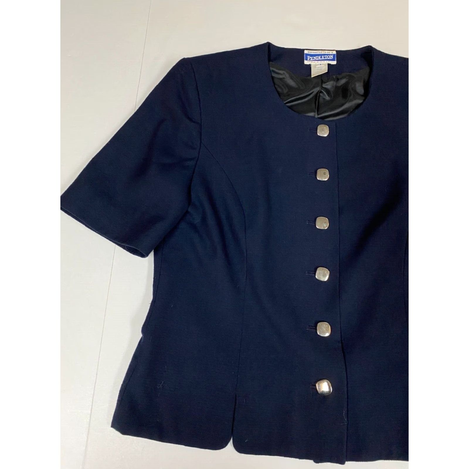 Pendleton Pendleton Jacket Blazer Womens 8 Blue Short Sleeve Polyester Lightweight Regular Fall Winter Blazer Womens Size 30" / US 8 / IT 44 - 3 Thumbnail