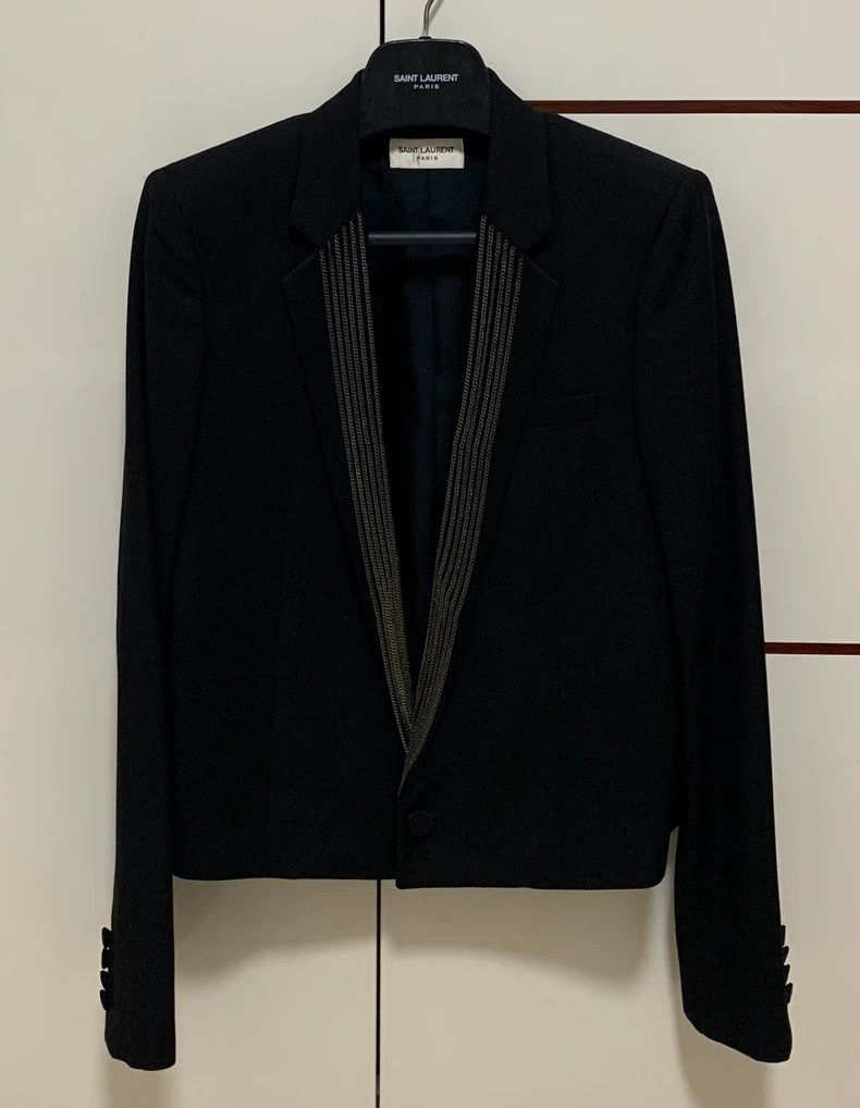 Yves Saint Laurent saint Laurent 14ss runway front chain suit 2501-Nextarrow Size 44R - 1 Thumbnail