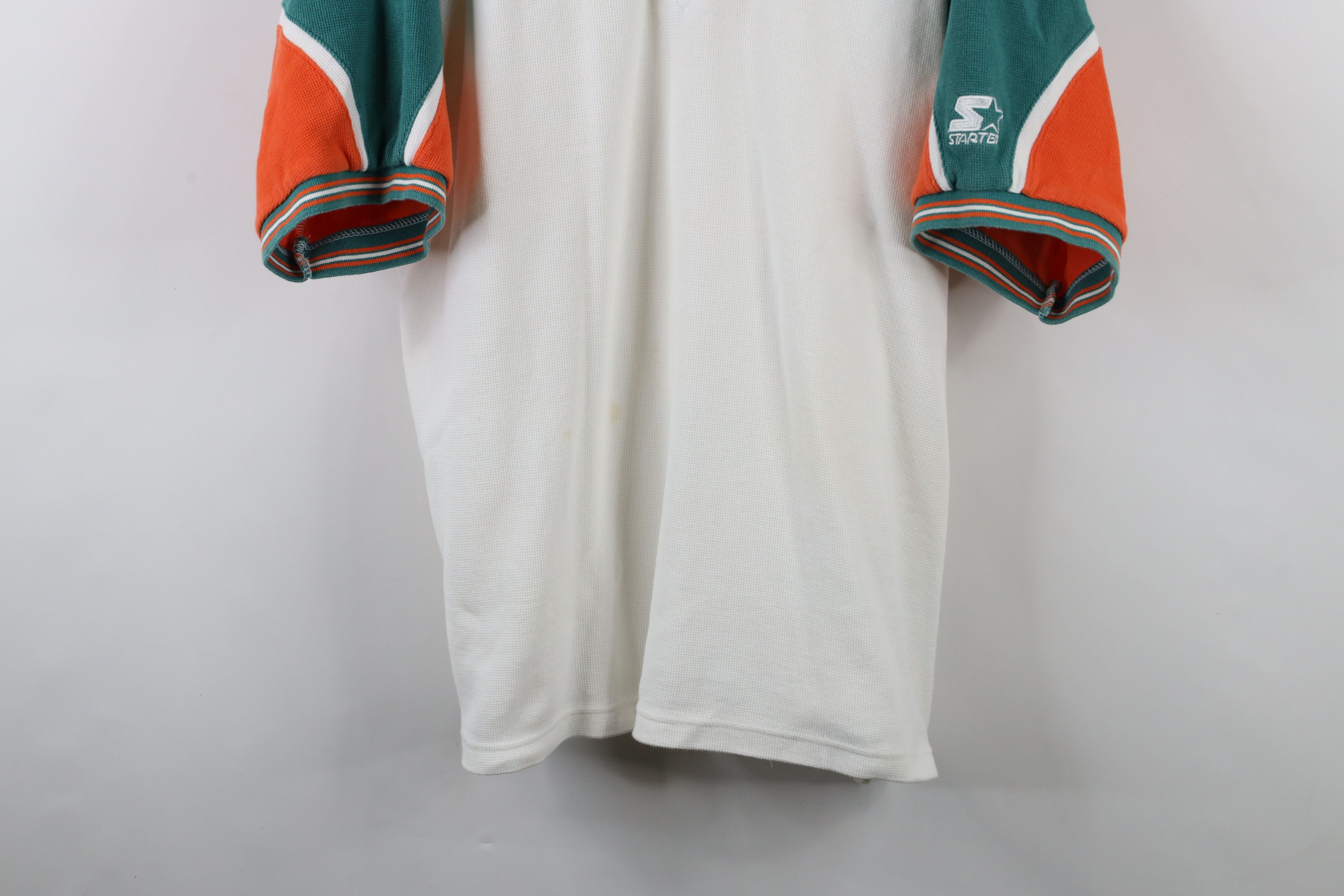Starter × Vintage Vintage 90s Starter Dolphins Football Thermal Waffle Polo Size US XL / EU 56 / 4 - 3 Thumbnail