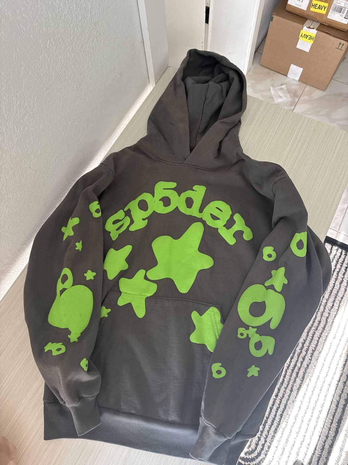 Sp5der M – Sp5der Beluga Hoodie Slate Grey Green – Authentic Size US M / EU 48-50 / 2 - 1 Thumbnail