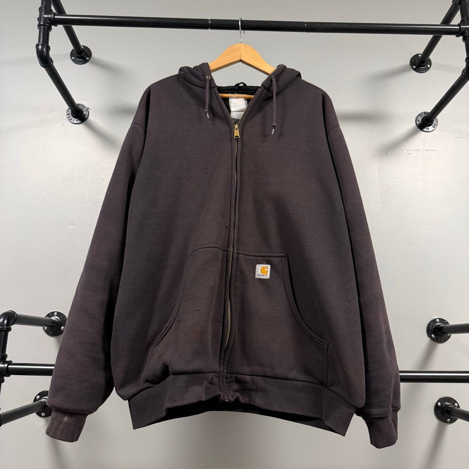 Carhartt Vintage Carhartt Faded Black Thermal Lined Zip Up Hoodie Size US XXL / EU 58 / 5 - 1 Thumbnail