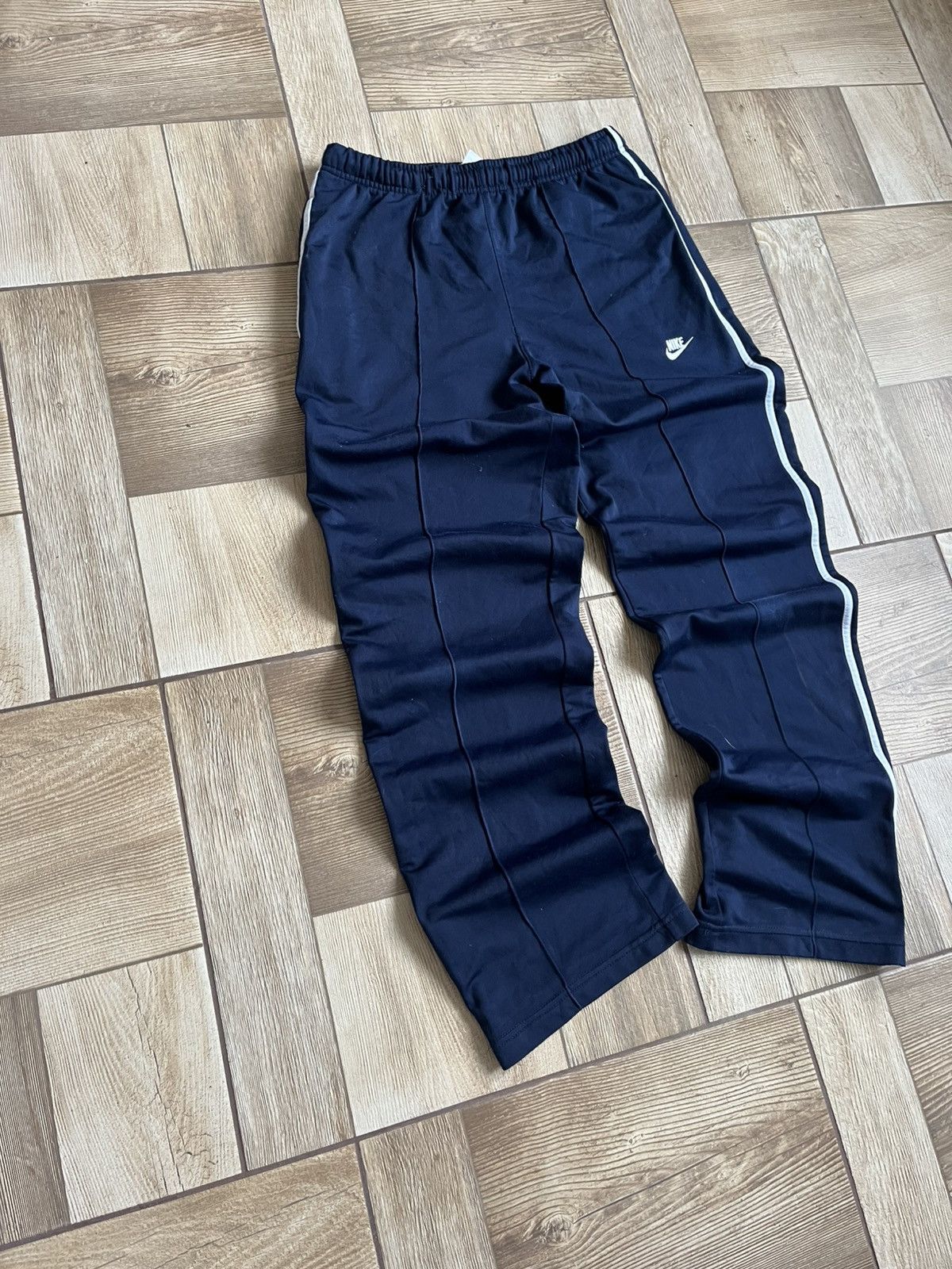Nike 👟 Nike Vintage Style Navy Blue Track Pants Size US 32 / EU 48 - 4 Thumbnail