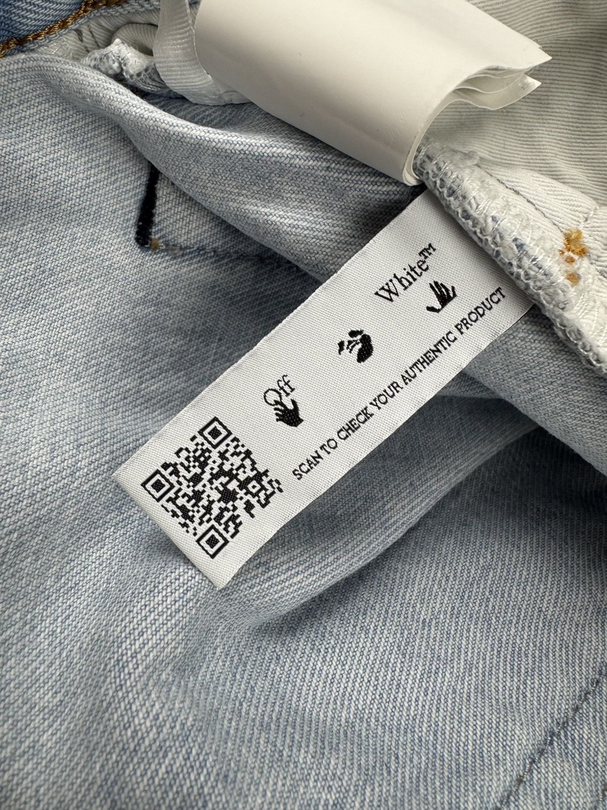 Off-White Off-White corp distress skinny light washed denim Size US 32 / EU 48 - 24 Thumbnail