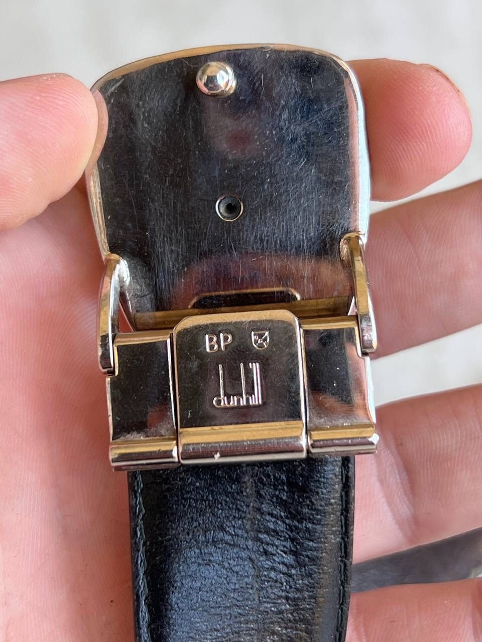 Alfred Dunhill Vintage Dunhill Brass Buckle Leather Belt 90's Italy Size 36 - 2 Thumbnail