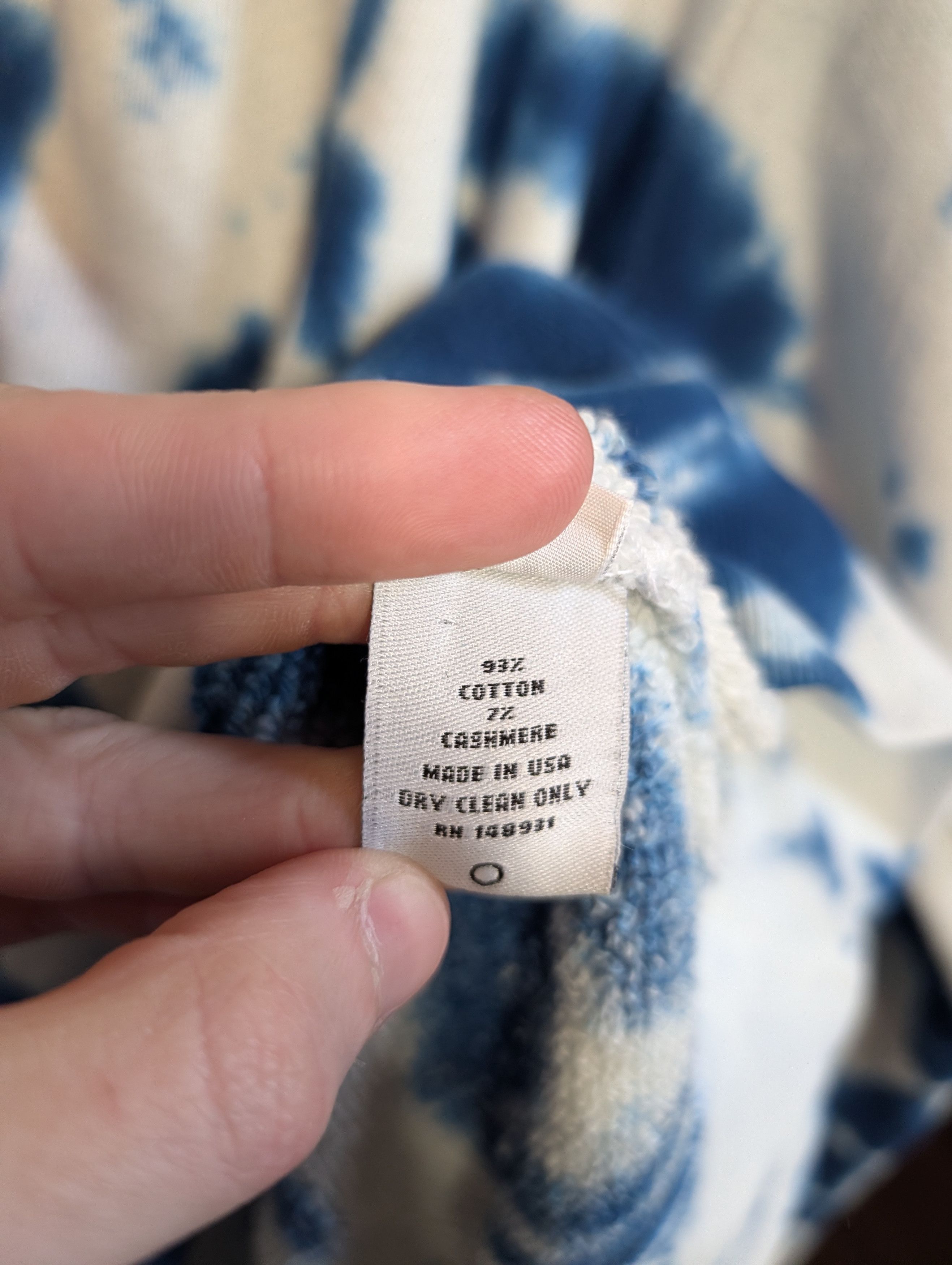 The Elder Statesman Cotton/Cashmere Knit Blue/White Tie Dye Hoodie NWT Size US S / EU 44-46 / 1 - 13 Thumbnail