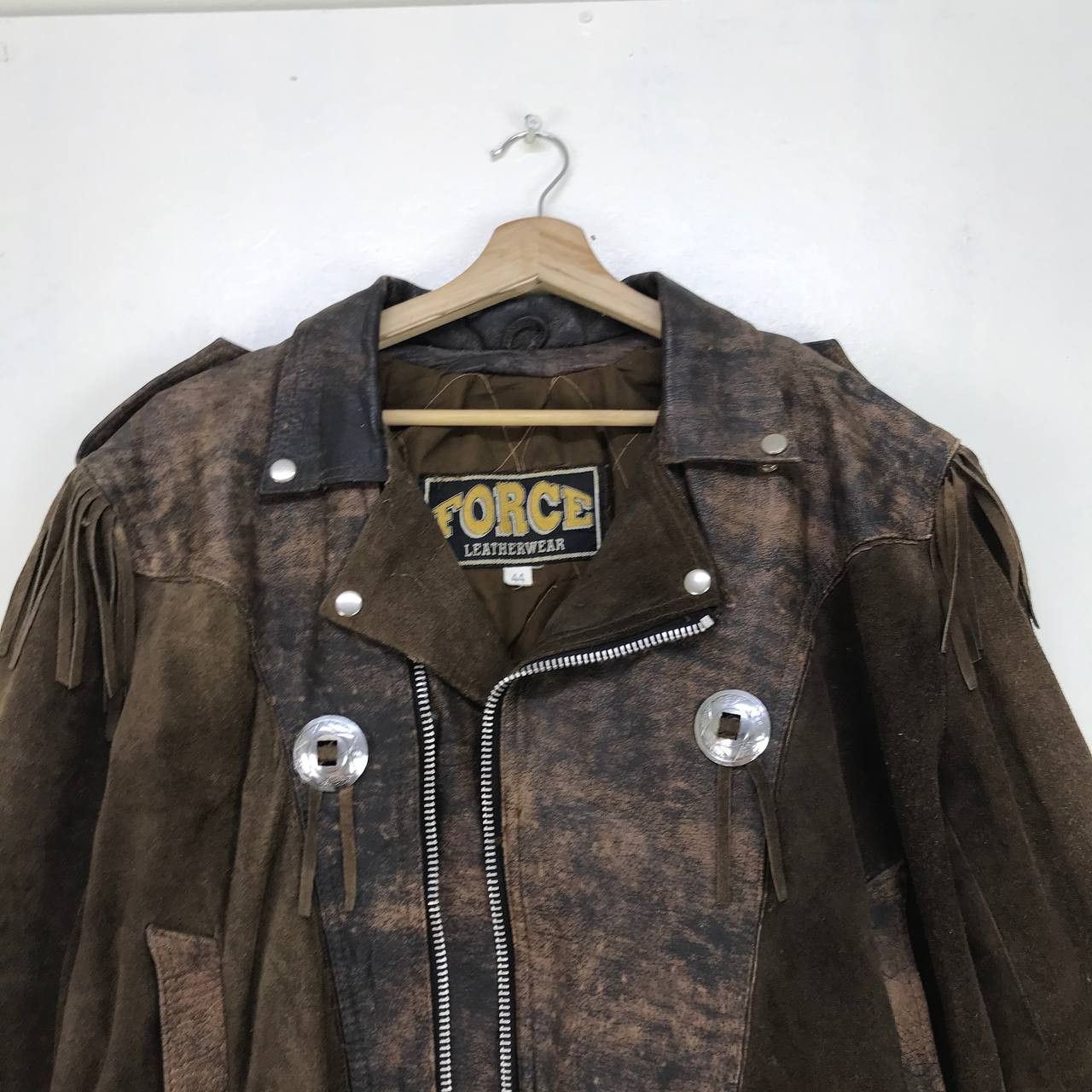 Cowboy Equipment × Vintage Rare🔥Force Leatherwear Cowboys Double Collar Leather Jacket Size US M / EU 48-50 / 2 - 4 Thumbnail