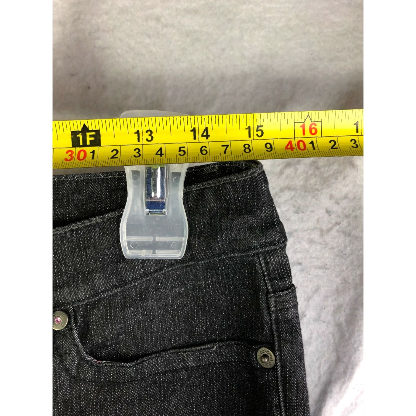 Denime Ecko Red Jeans Womens Size 11 Black Denim Straight Leg Mid Rise Regular Inseam 29.5in — Cotton Denim Jeans, Zip, Logo, Dark Wash, Pre-owned Size 32" / US 10 / IT 46 - 2 Thumbnail