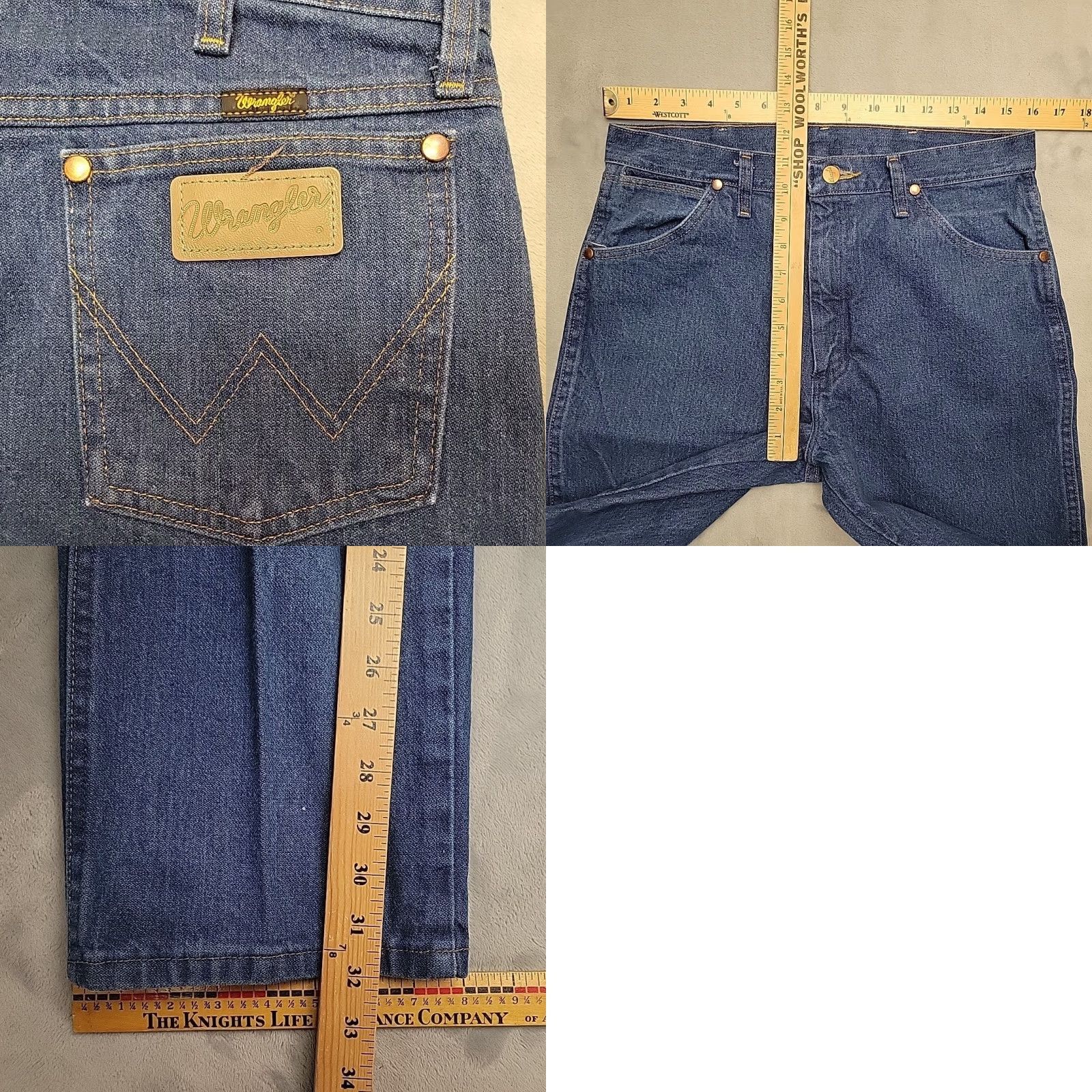 Wrangler VINTAGE Wrangler Jeans Mens 32x32 Blue Denim Cowboy Cut 100% Cotton 13MWZPW Western Size US 32 / EU 48 - 8 Thumbnail