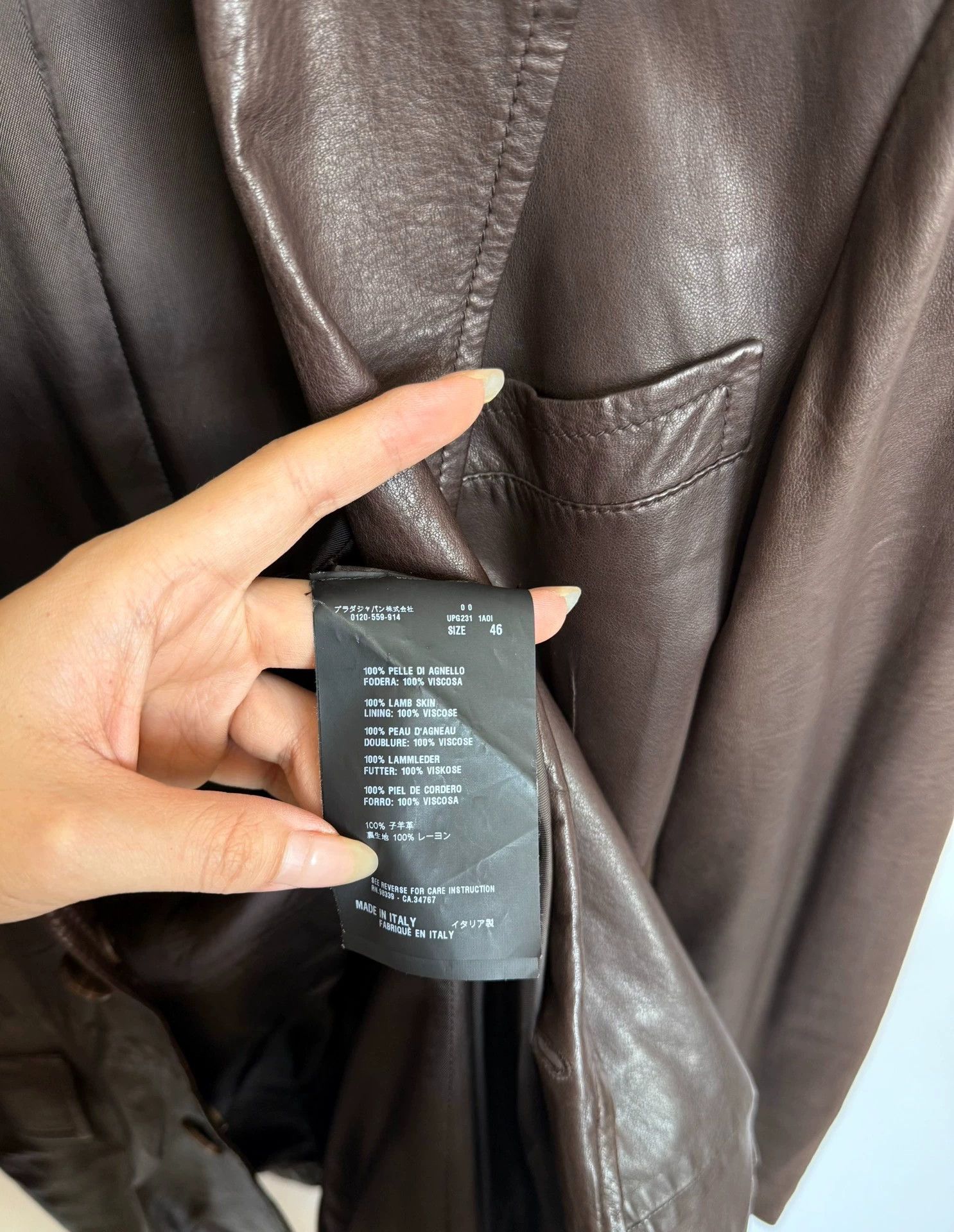 Prada Prada Brown Lambskin Leather Blazer 46 95% New Size US S / EU 44-46 / 1 - 6 Thumbnail
