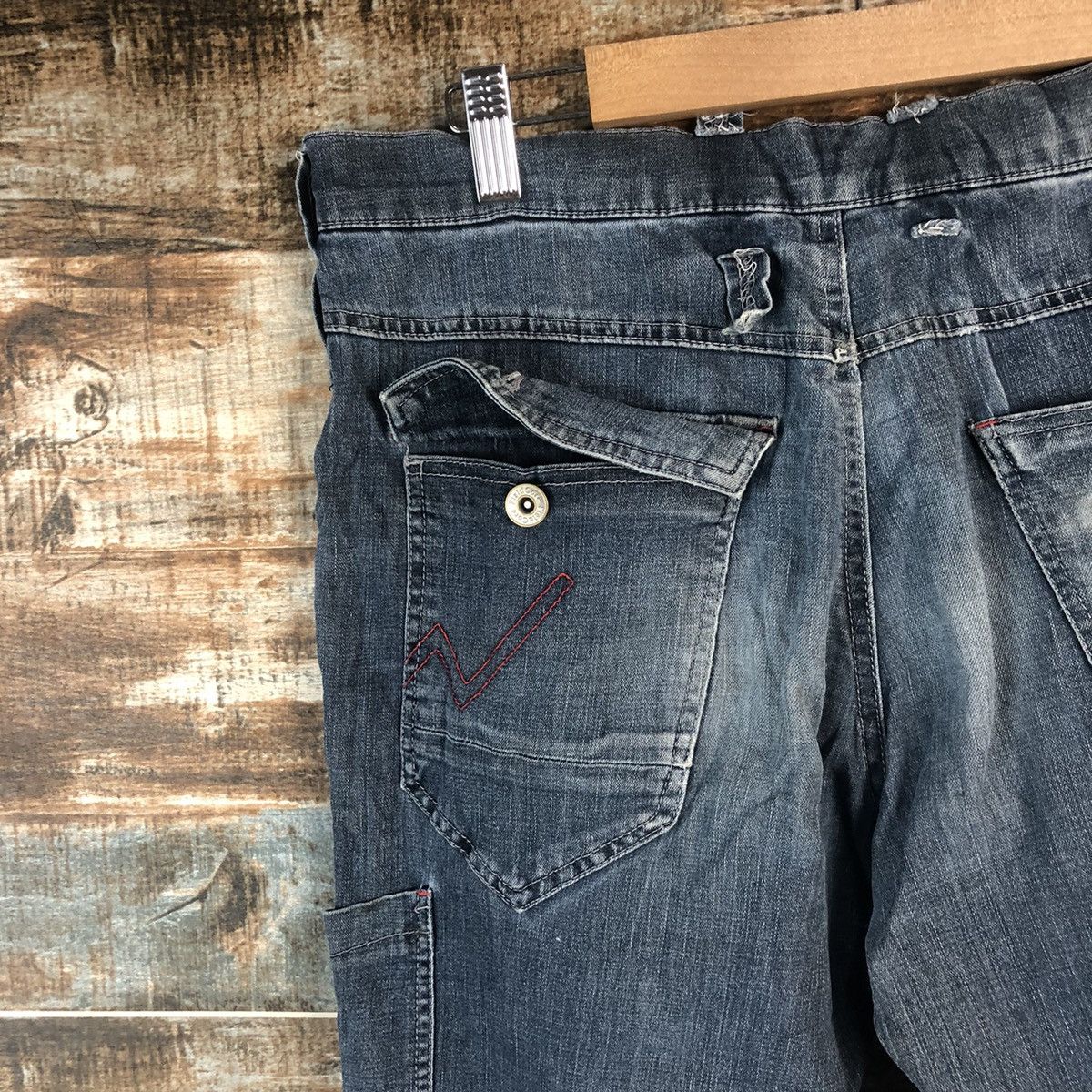 Japanese Brand Field Core Blue Distressed Denim Pants #A2106 Size US 32 / EU 48 - 21 Thumbnail