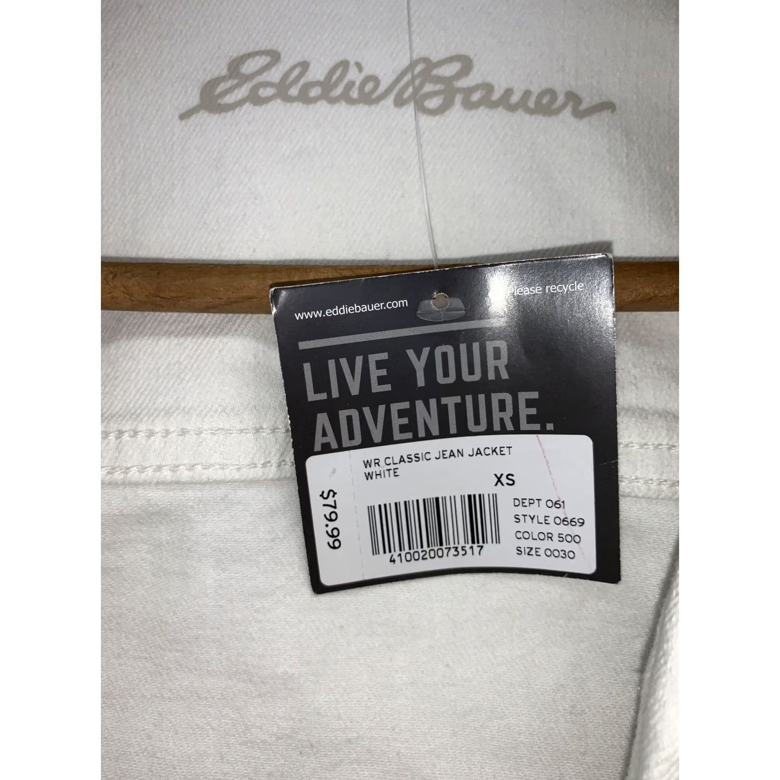 Eddie Bauer VINTAGE Eddie Bauer Women’s XS Classic White Jean Jacket NWT-3960 Size 26" / US 2 / IT 38 - 4 Thumbnail