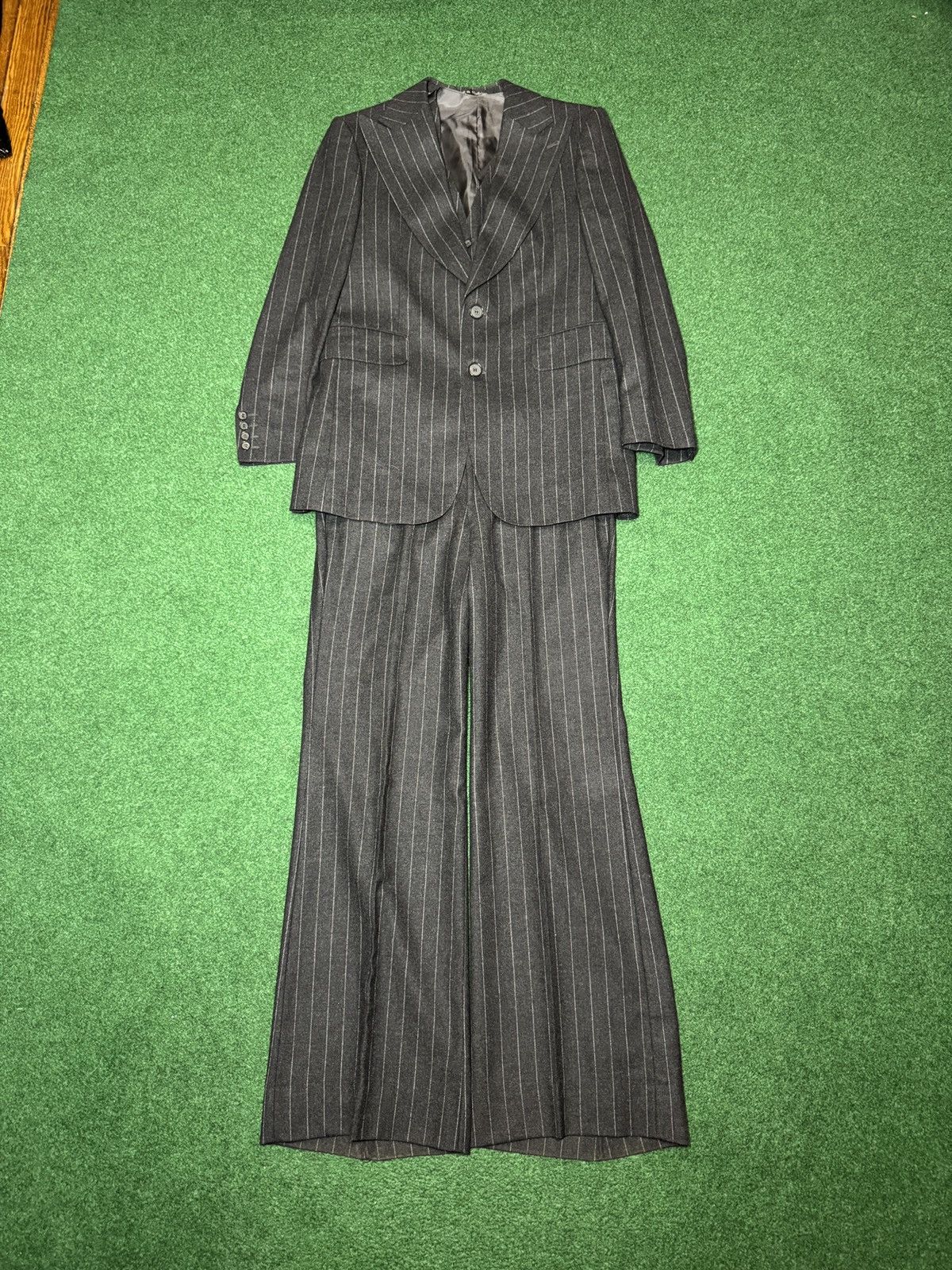 3 Piece Suit Pinstripe 40s 50s Wool 34x30 True Vintage