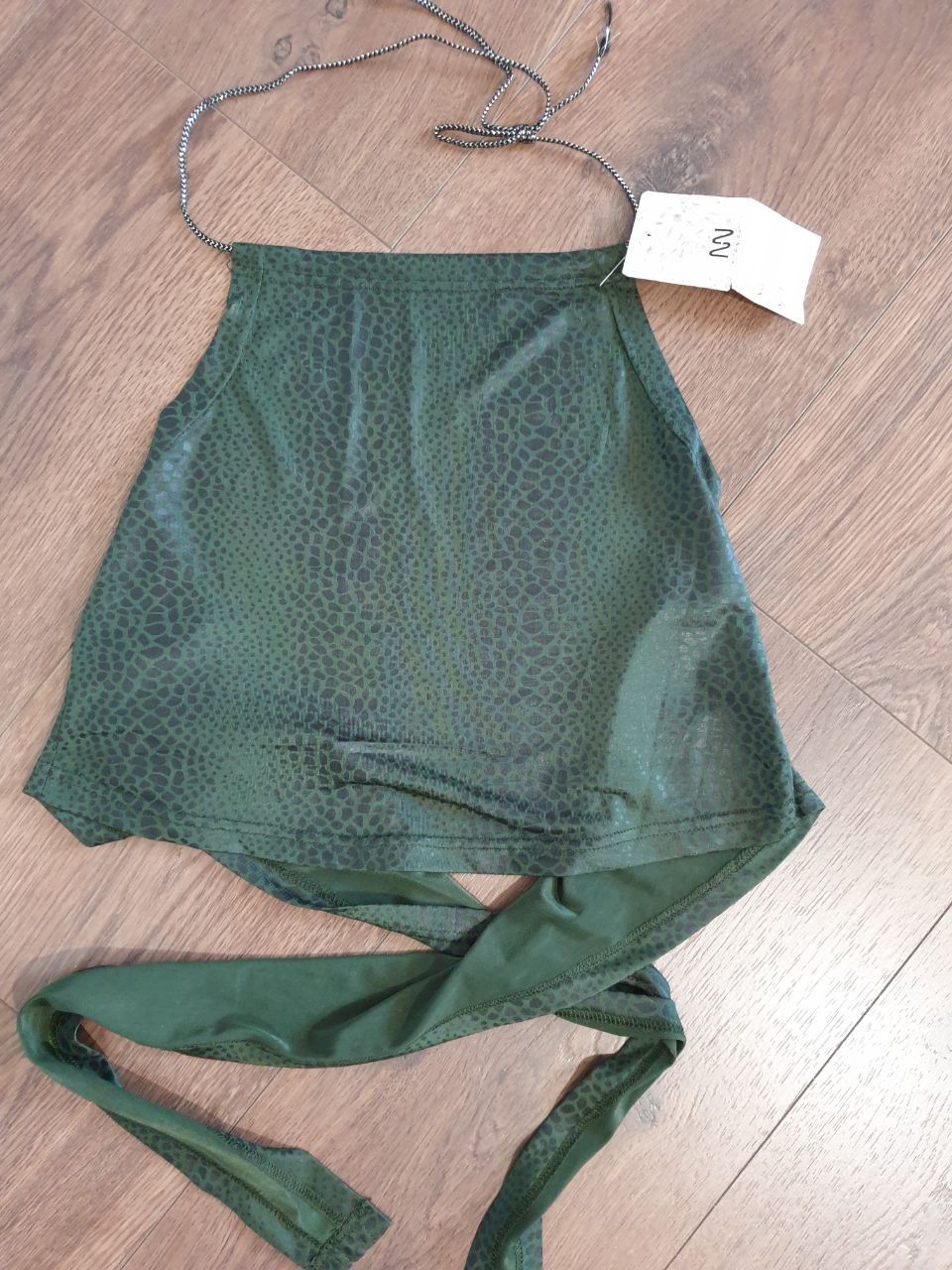 Other Forest Green Halter Crop top Lace up sz S Size S / US 4 / IT 40 - 1 Thumbnail