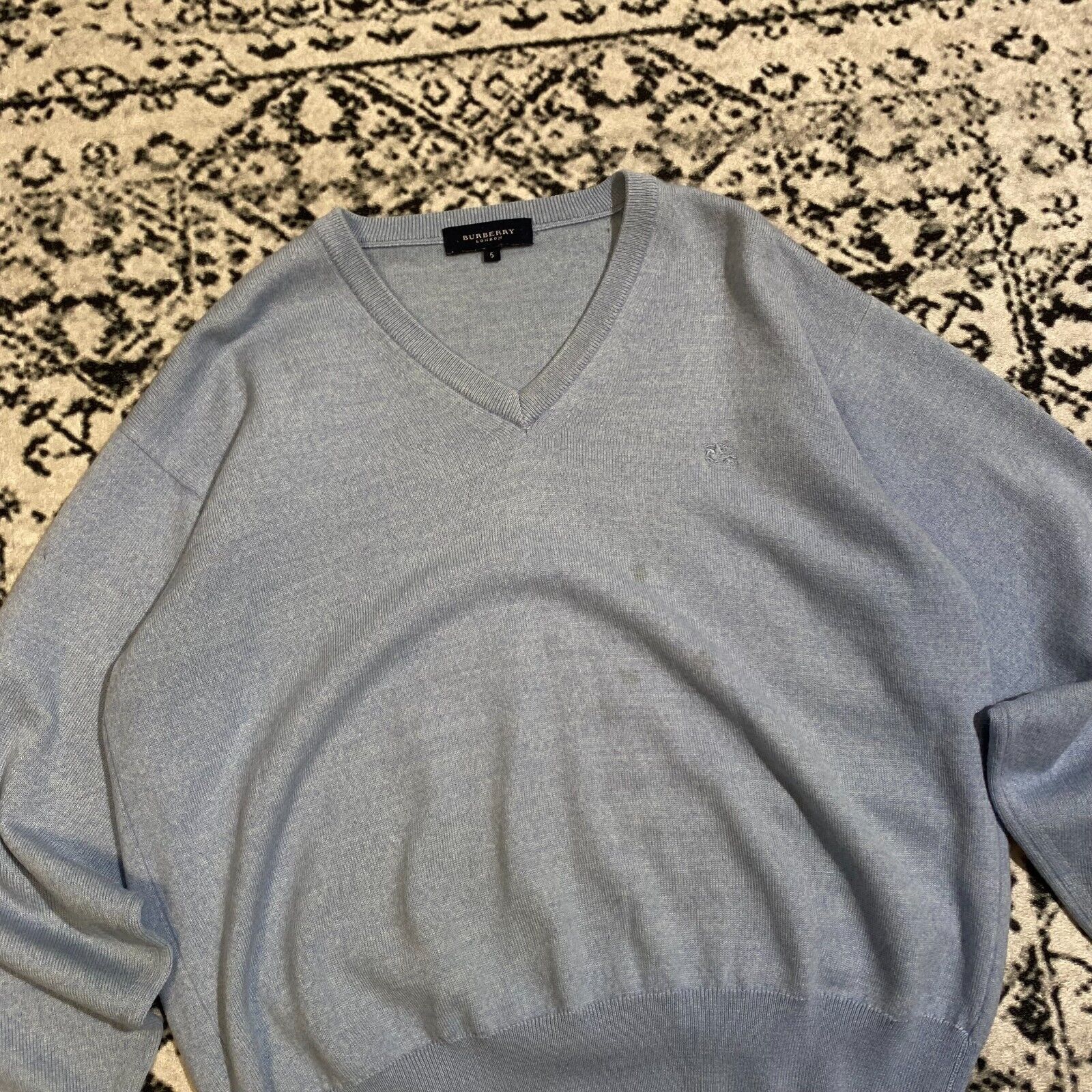 Burberry Vintage Burberry Baby Blue Wool Sweater Size S London 90s Size US S / EU 44-46 / 1 - 5 Thumbnail