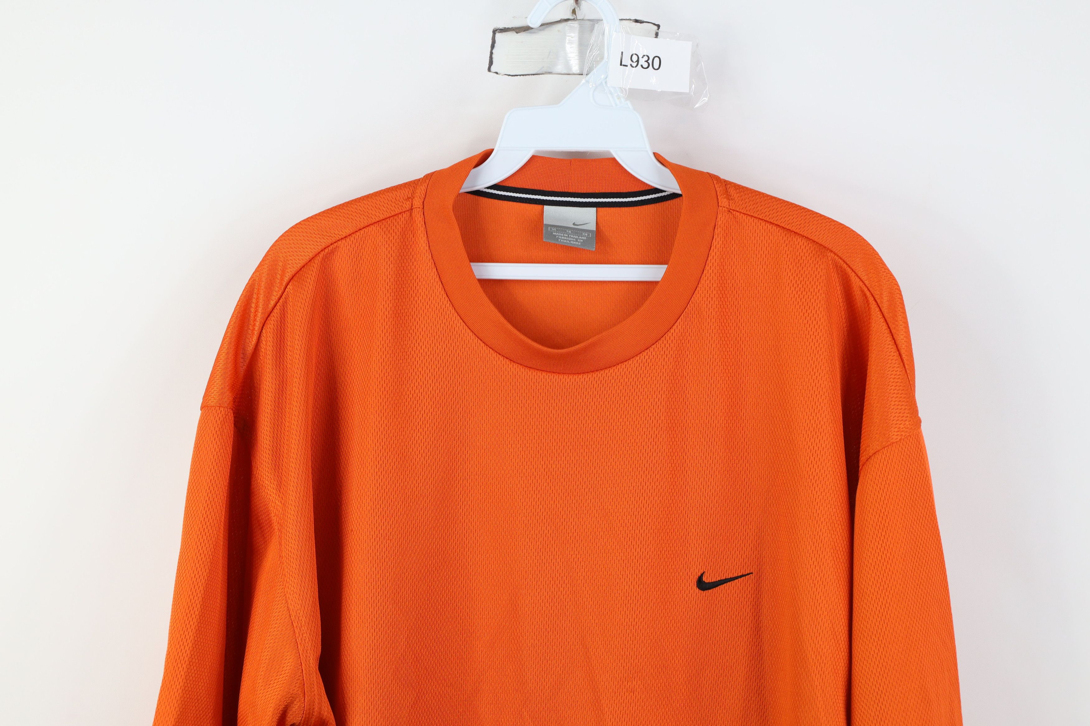 Nike Vintage Y2K Nike Mini Swoosh Thermal Knit T-Shirt Orange Size US XL / EU 56 / 4 - 2 Thumbnail