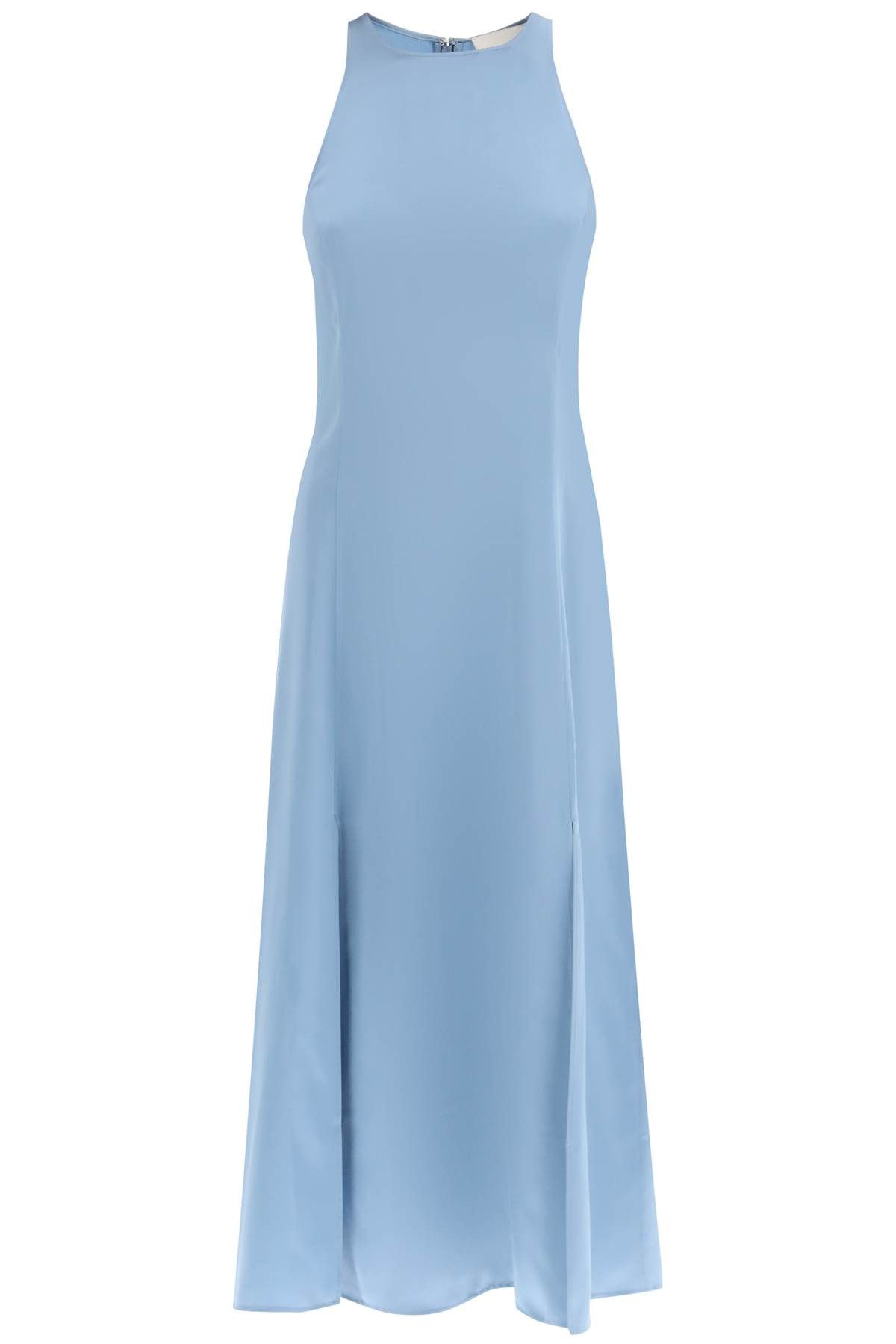 image of Loulou Studio Maxi Silk Slip Dress in Celeste, Women's (Size Medium)