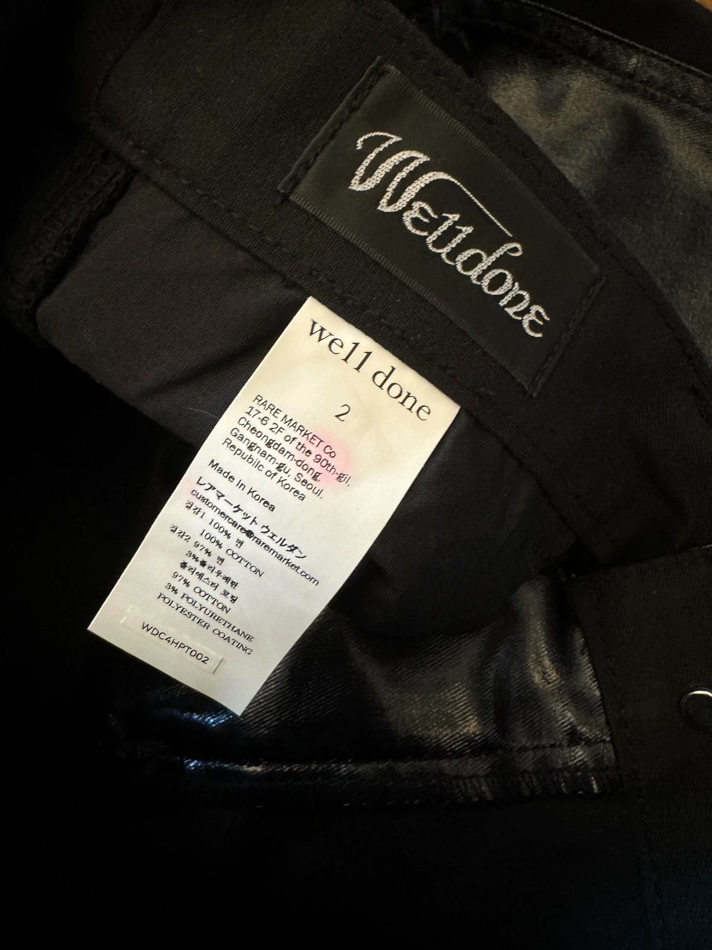 WE11DONE we11done short front gloss black back black denim cut 3-4cm Size US 32 / EU 48 - 3 Thumbnail