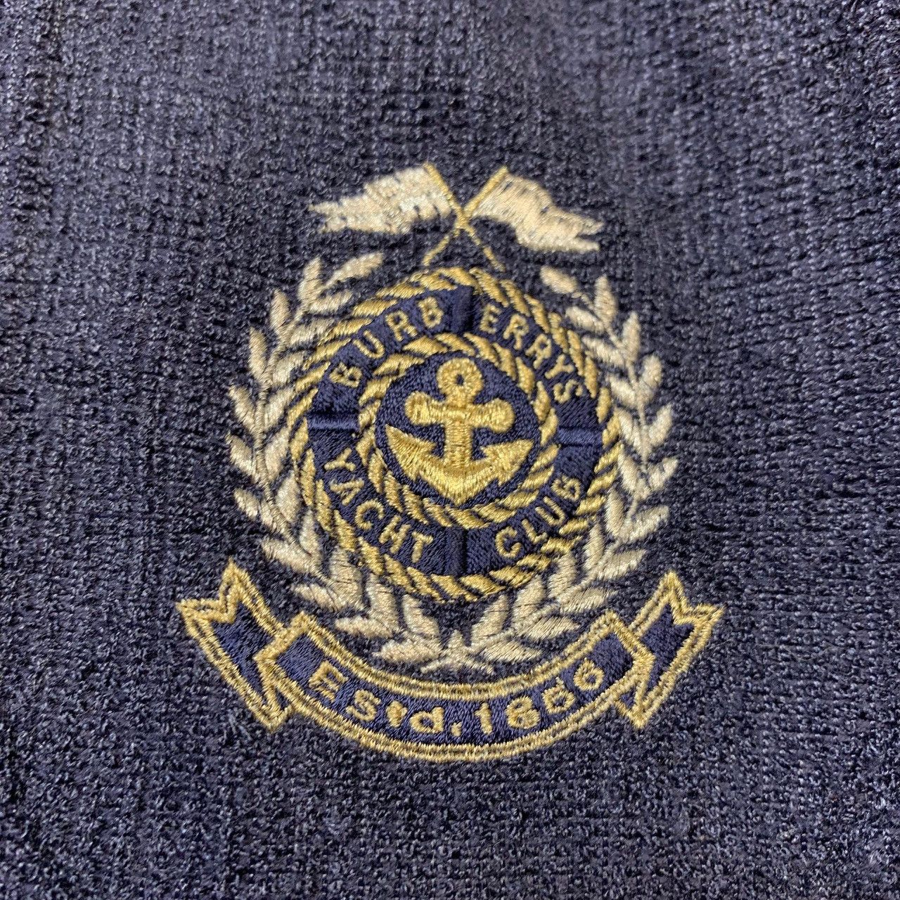 Burberry Vintage Burberrys Yacht Club Corduroy Blazer Navy Blue Size 40S - 11 Thumbnail