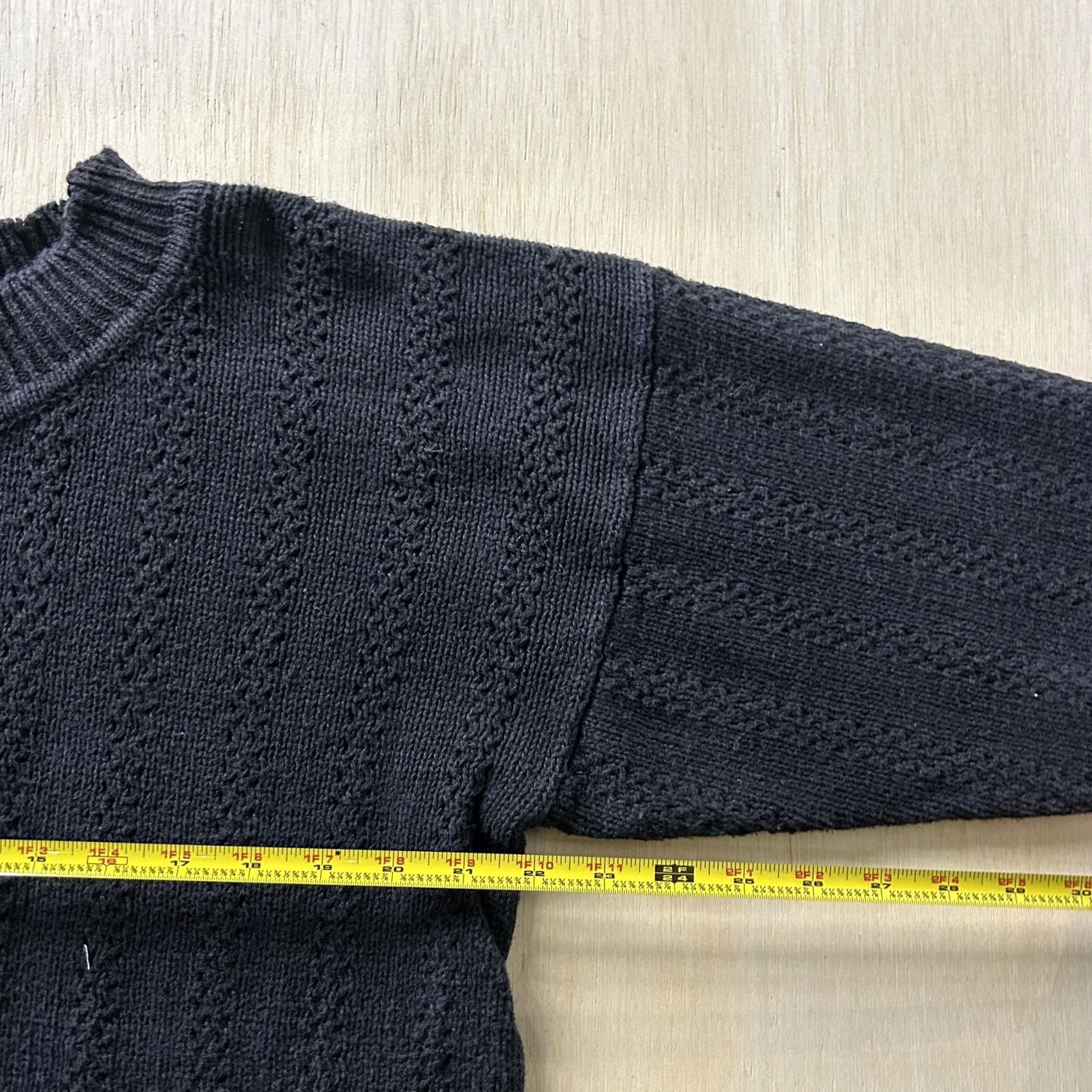 Vintage VINTAGE Stefano Sweater Women Large Black Crew Neck Tight-Knit Textured Pullover Size L / US 10 / IT 46 - 5 Thumbnail