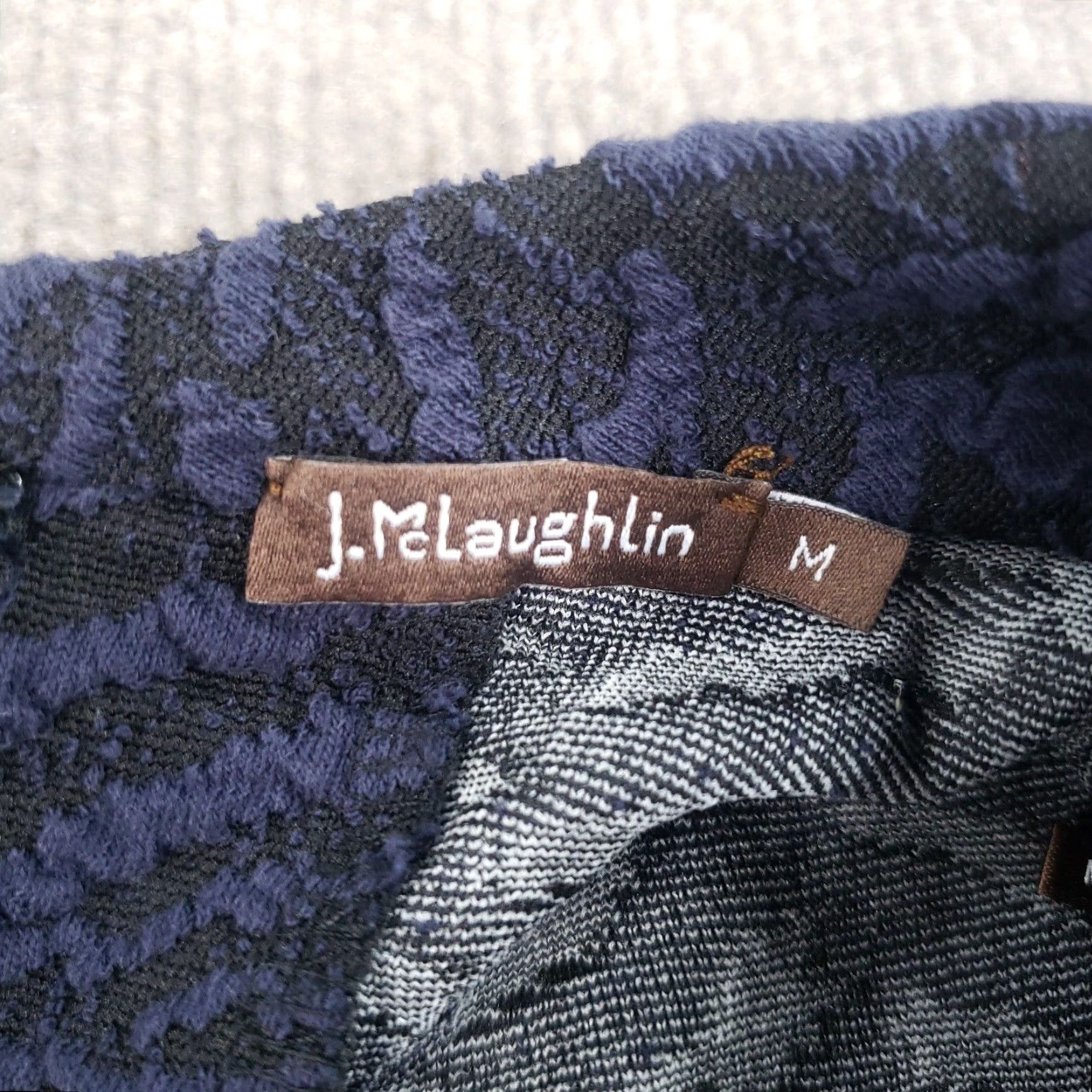 J.McLaughlin J. McLaughlin Sweater Women M Blue Collared Textured Zip Back Lightweight Size M / US 6-8 / IT 42-44 - 5 Thumbnail