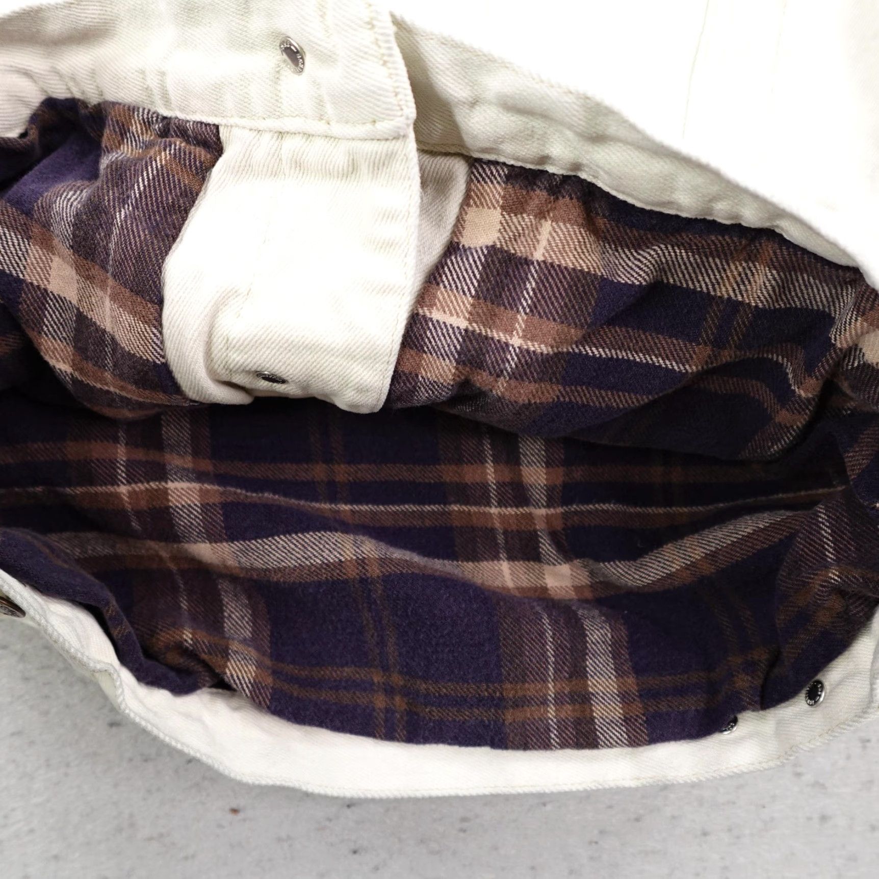 Vintage Cabela's Jacket Men Small White Denim Flannel Lined Bomber Chore Collar Coat Size US S / EU 44-46 / 1 - 4 Thumbnail