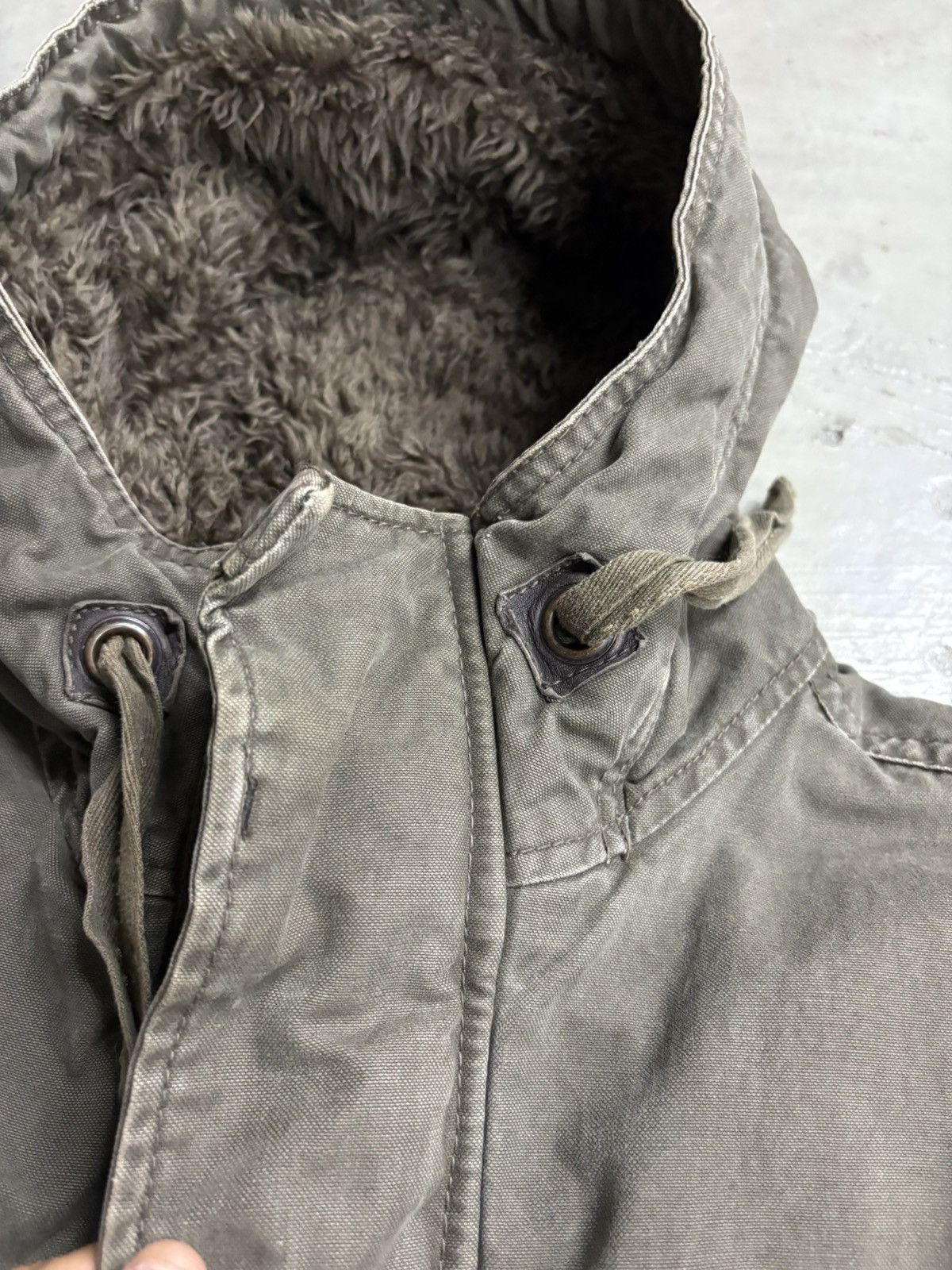 14th Addiction 💥MILITARY PARKA SHERPA LINEN HOODIE JACKET Size US S / EU 44-46 / 1 - 22 Thumbnail