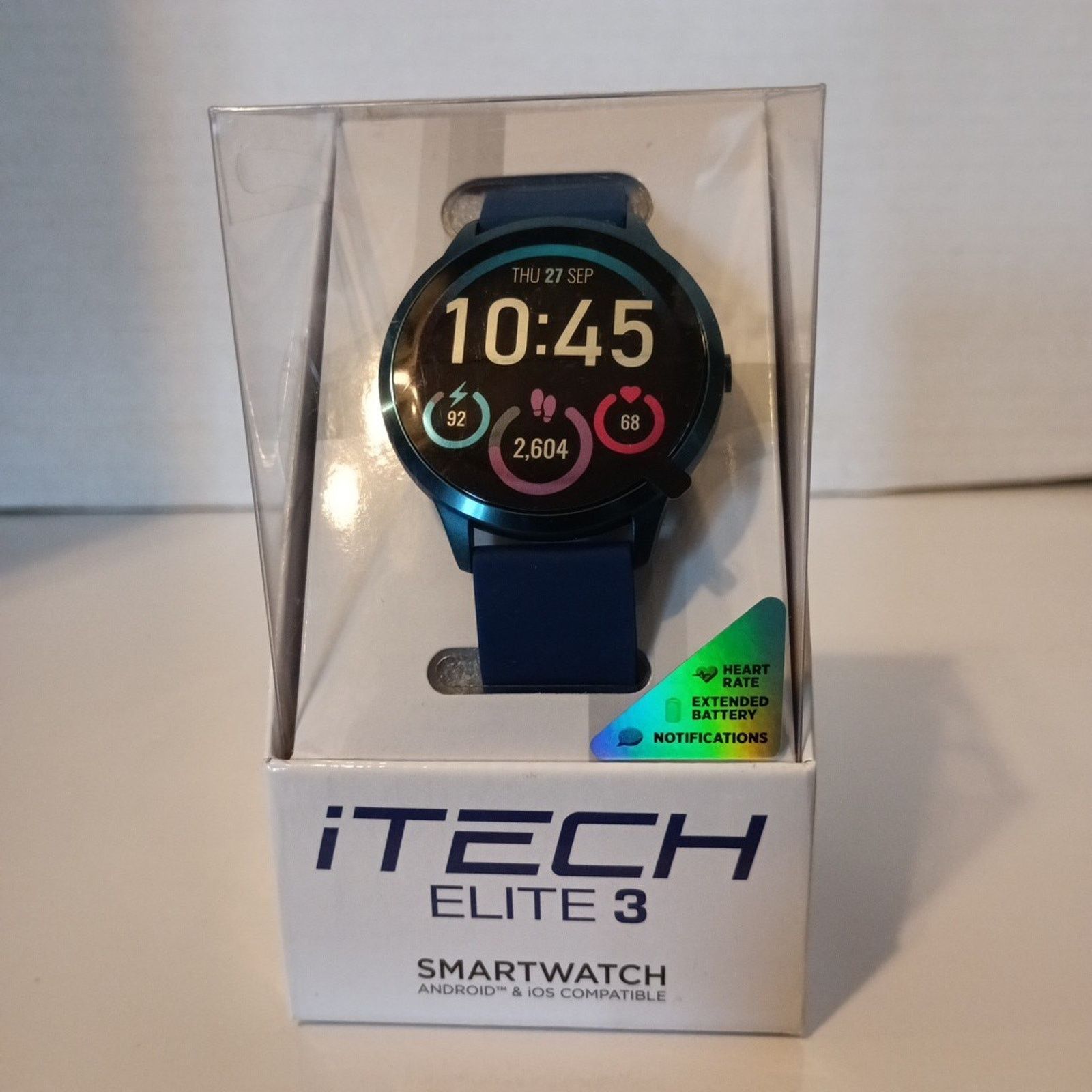 Other iTech Elite 3 Smart Watch Unisex Adult Blue Silicone Strap Size ONE SIZE - 1 Thumbnail