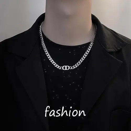 Jewelry Men's Silver Choker Chain Necklace Size ONE SIZE - 2 Thumbnail