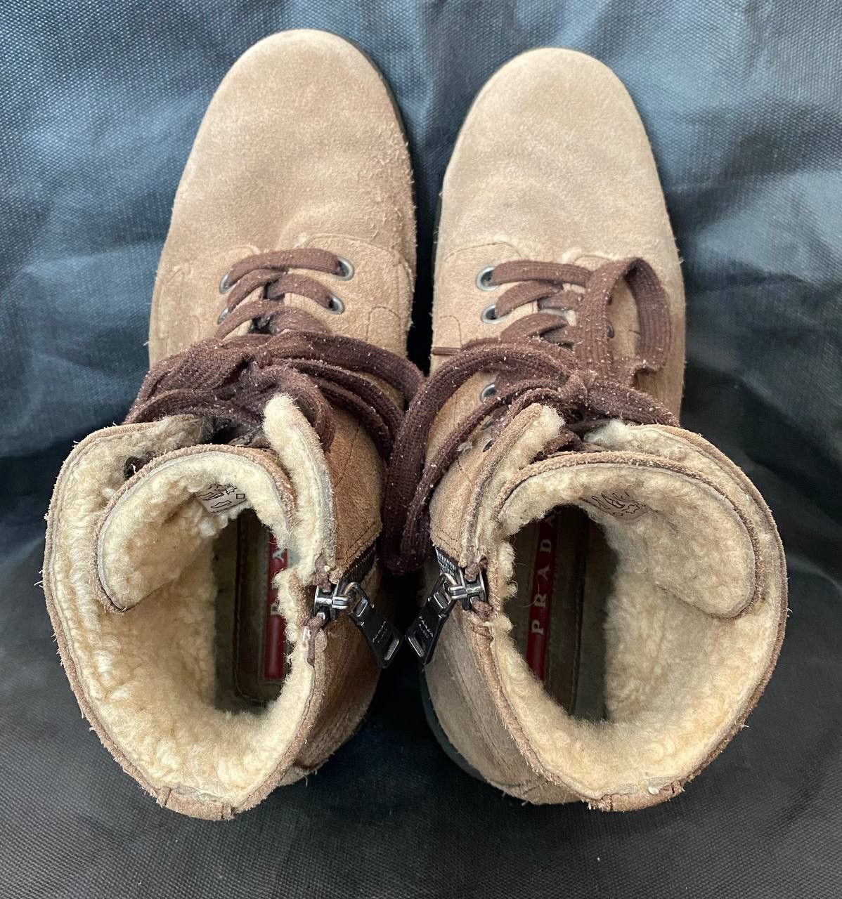 Prada 🔥 PRADA Men Brown Zip Winter Boots Sz. UK 6.5 US 7.5 EU 40.5 Size US 7.5 / EU 40-41 - 13 Thumbnail