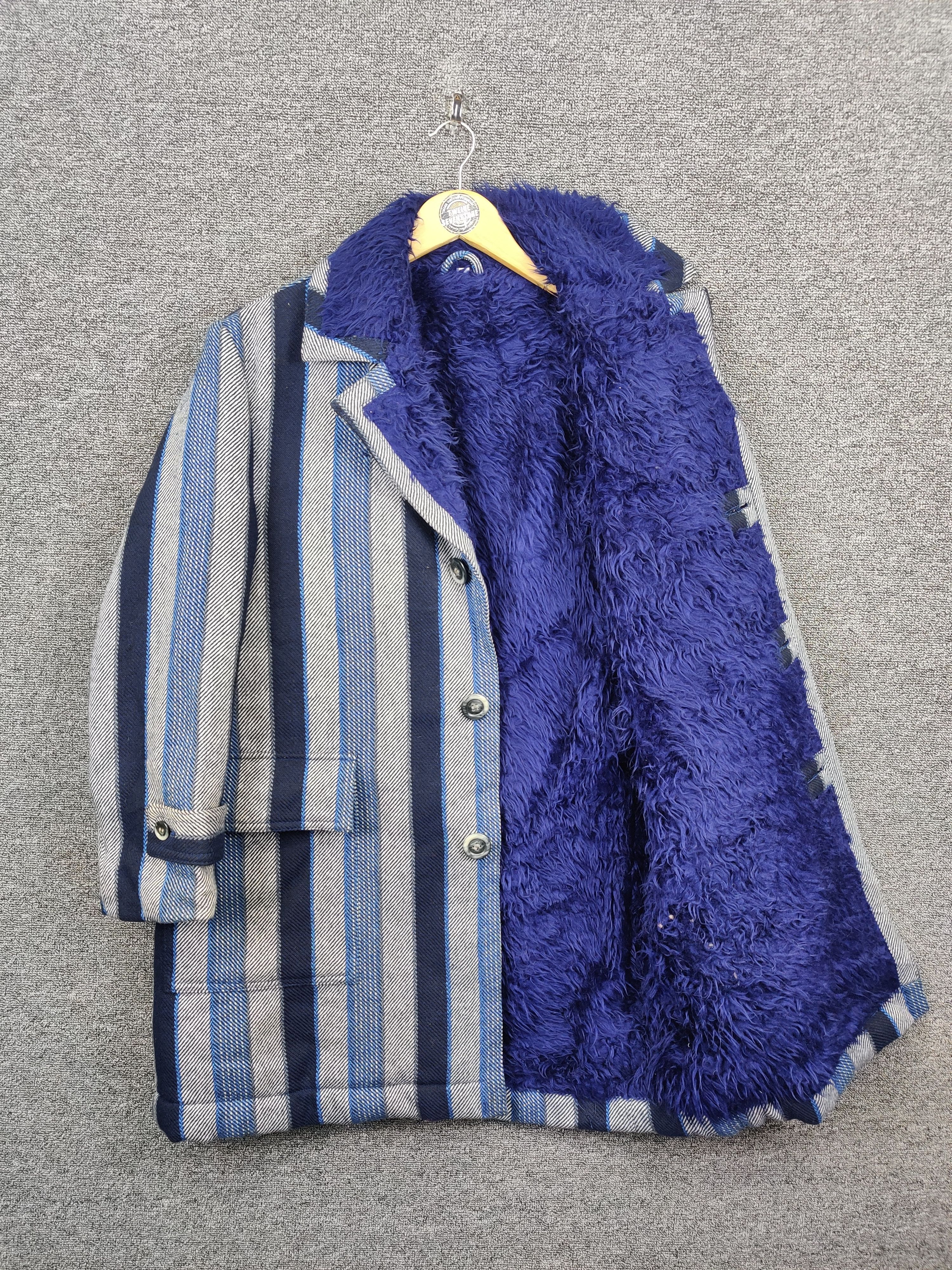 The Unbranded Brand Vintage Stripe Sherpa Button Coat Jacket Nice Design Size US L / EU 52-54 / 3 - 7 Thumbnail