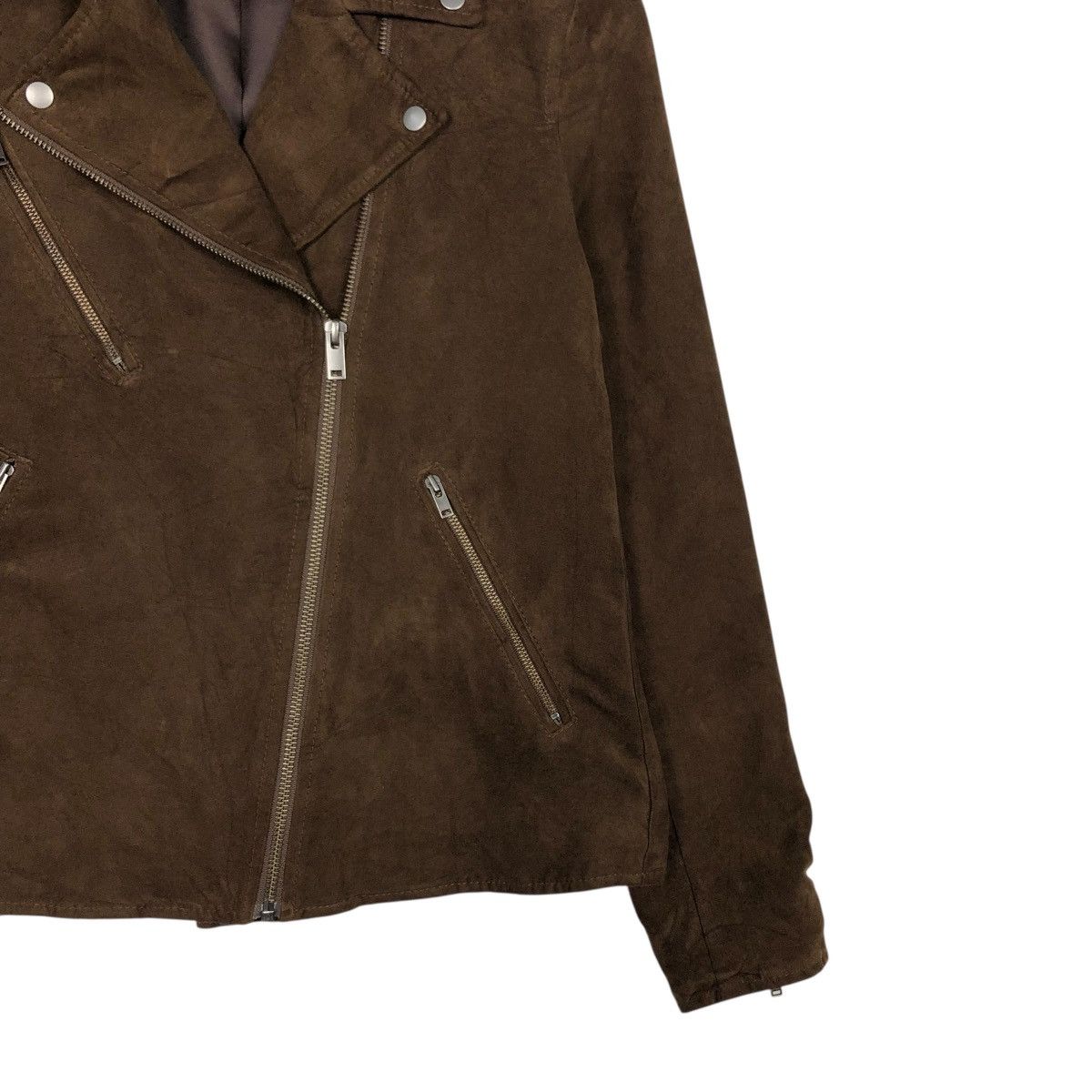 Japanese Brand 🔥RICH BROWN BIKER JACKET DOUBLE COLLAR UNIQLO ISSEY MIYAKE Size US S / EU 44-46 / 1 - 7 Thumbnail