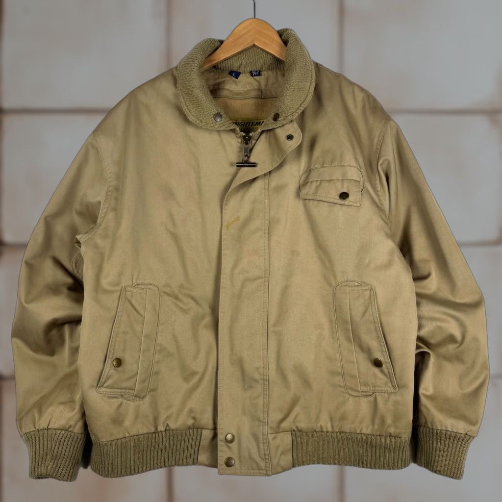 Vintage VINTAGE Mighty Mac Mens Large Brown Flannel Lined Work Wear Jacket Coat Bomber Size US L / EU 52-54 / 3 - 1 Thumbnail