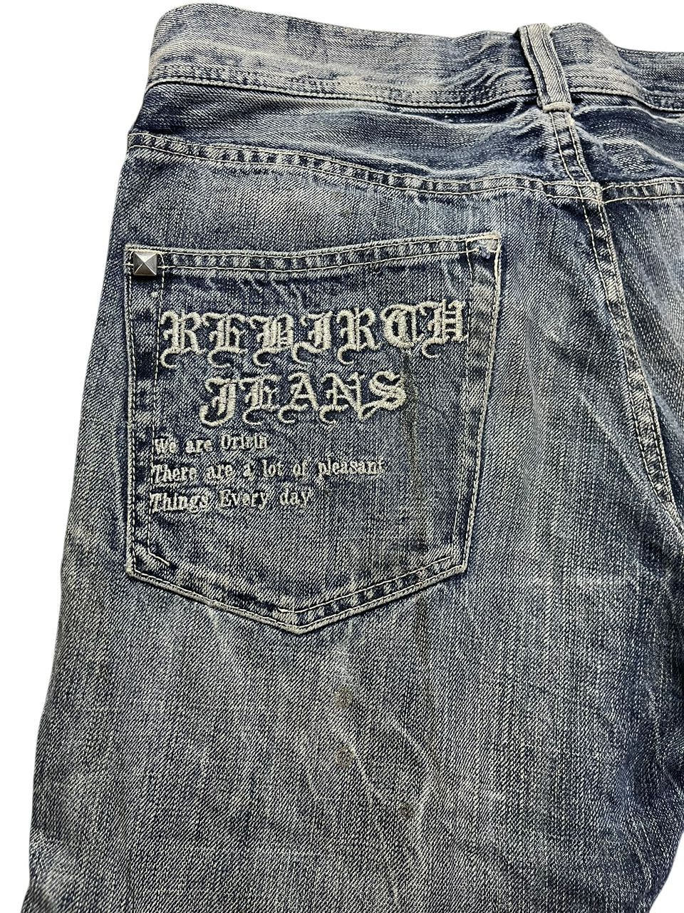 Japanese Brand Distressed Sorridere Flare Skull Denim Size US 34 / EU 50 - 14 Thumbnail