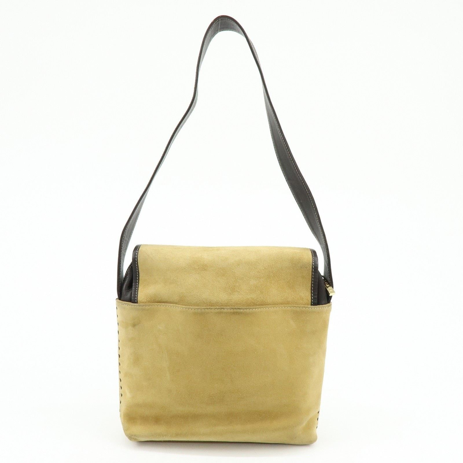 Loewe Loewe Anagram Suede Shoulder Bag Tan Size ONE SIZE - 2 Thumbnail
