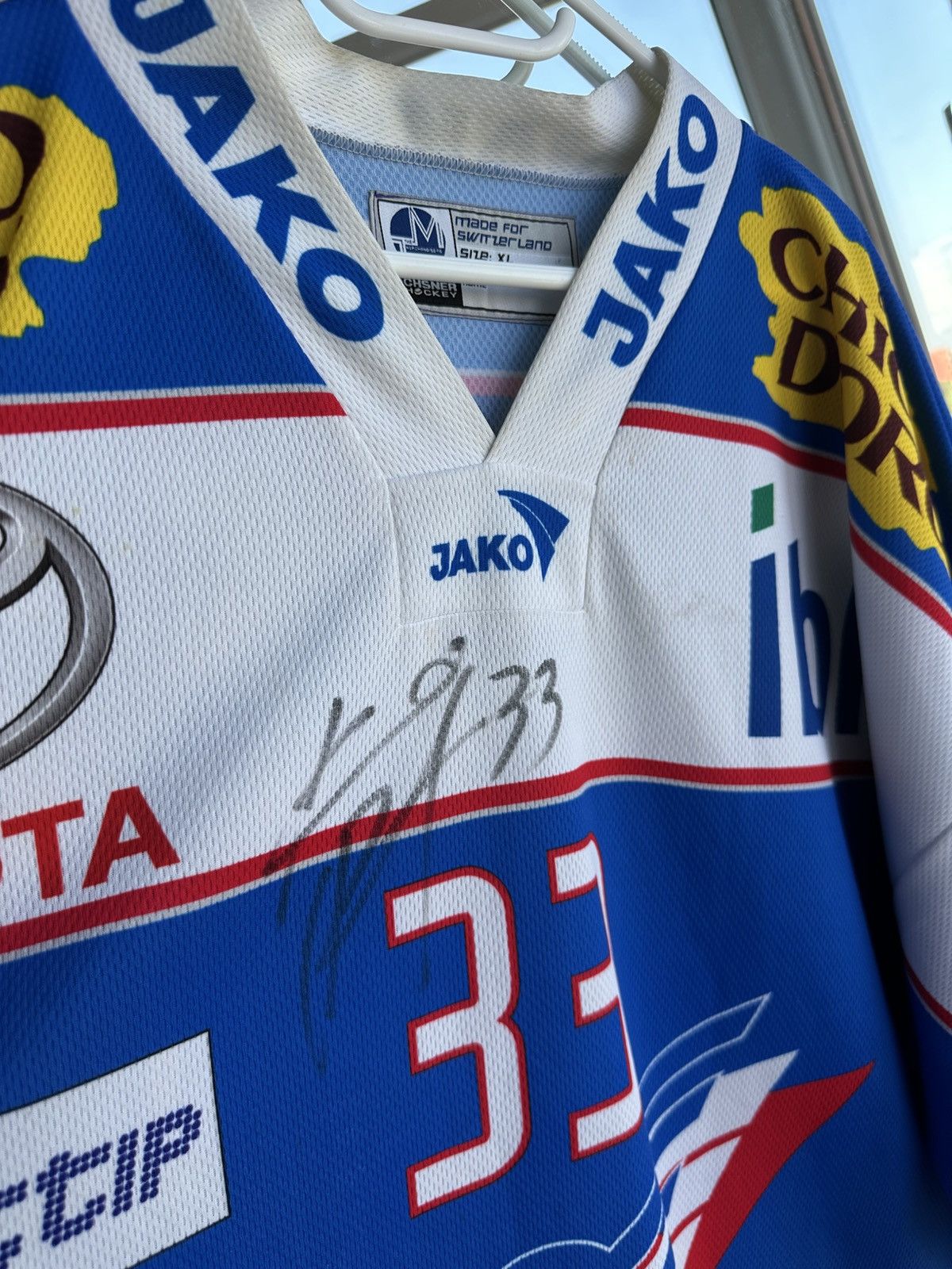 Vintage Vintage Kloten Flyers Switzerland Hockey Jersey #33 Rintanen Size US XL / EU 56 / 4 - 11 Thumbnail