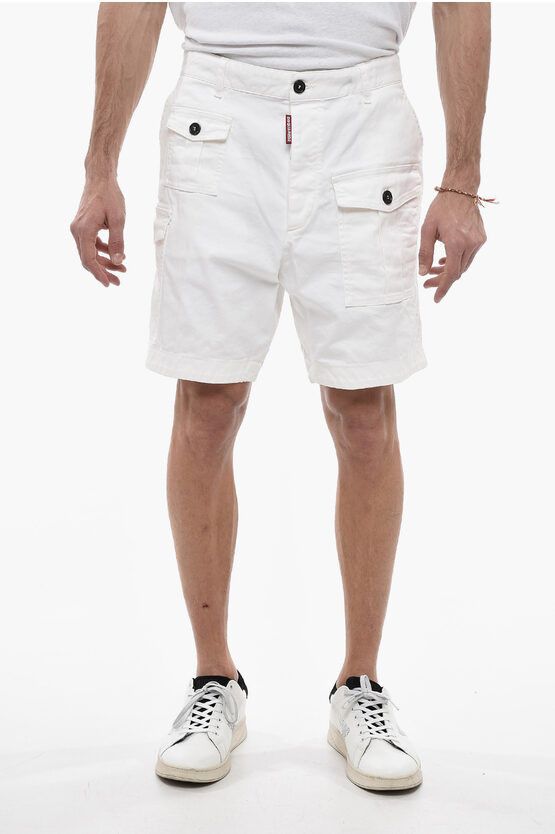 Sexy Cargo Fit Denim Shorts with Belt Loops