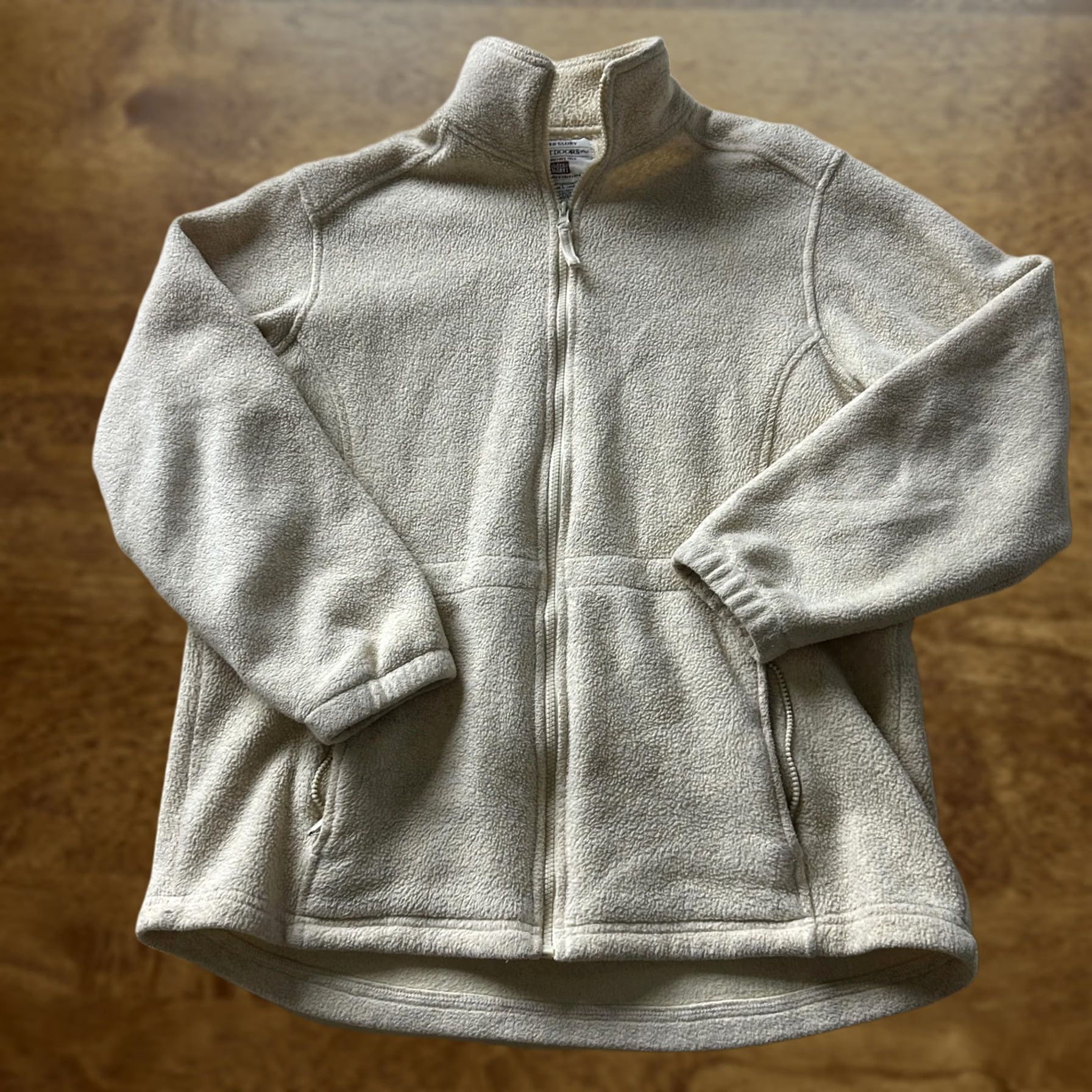 Faded Glory VINTAGE Faded Glory Outdoors Jacket Womens Large Beige Fleece Full Zip Oatmeal Size L / US 10 / IT 46 - 1 Thumbnail