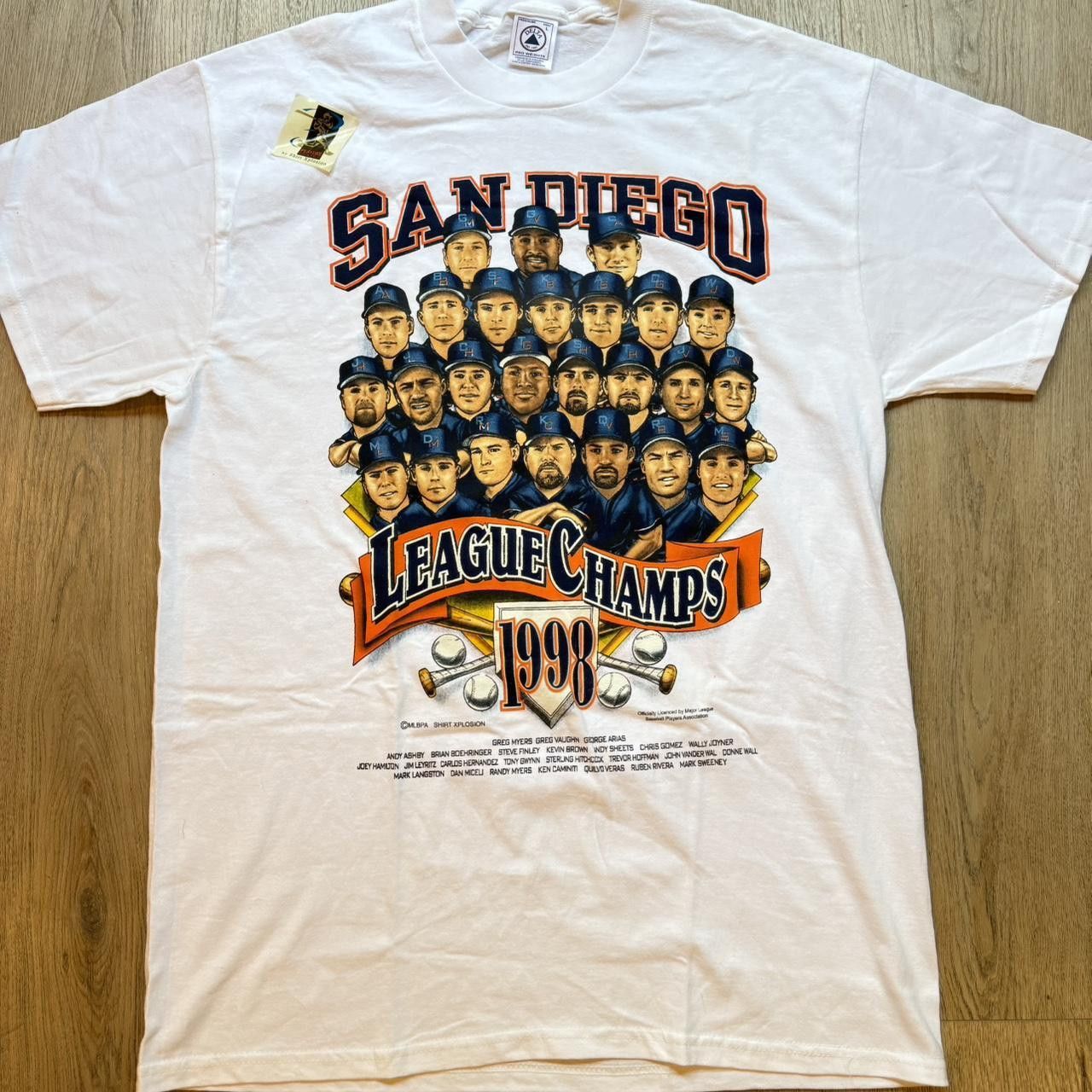 MLB San Diego League Champs 1998 Baseball T Shirt L White Size US L / EU 52-54 / 3 - 1 Thumbnail