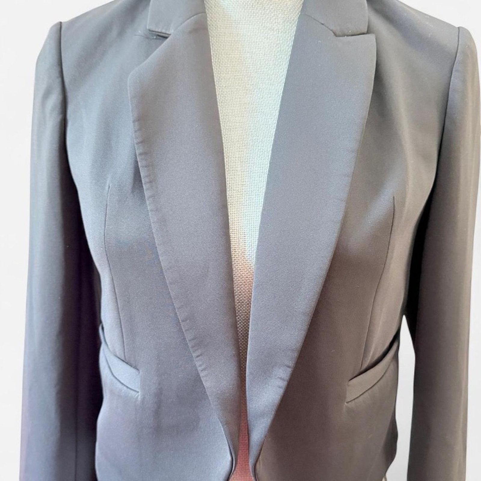 Express semi-cropped Fitted Suit Blazer Jacket open no button Size XS / US 0-2 / IT 36-38 - 2 Thumbnail