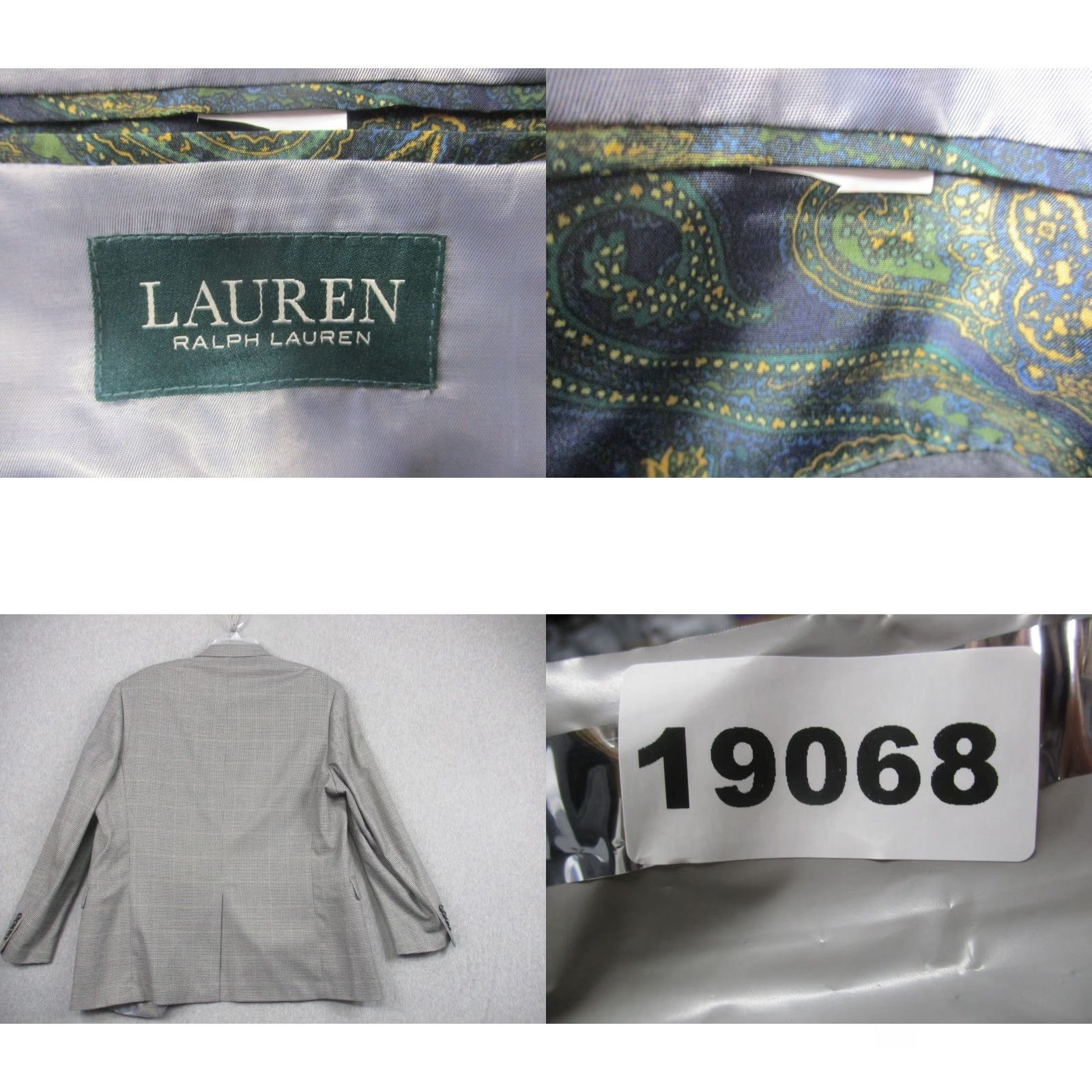 Ralph Lauren Lauren Ralph Lauren Blazer Mens 42R Gray Check Two Button Sport Coat Jacket Size 42R - 8 Thumbnail
