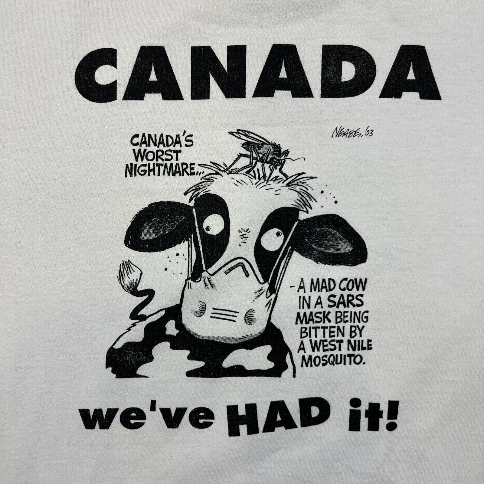 AAA × Vintage Vintage 2003 Canada Mad Cow Disease T Shirt SARS Graphic Tee Size US M / EU 48-50 / 2 - 2 Thumbnail