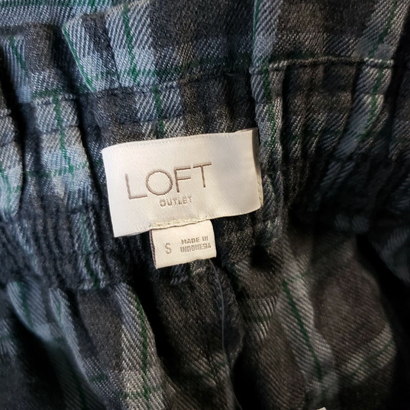 Ann Taylor VINTAGE: Ann Taylor LOFT Womens High Rise Straight Pants Sz Small Gray Green Plaid Size 28" / US 6 / IT 42 - 7 Thumbnail
