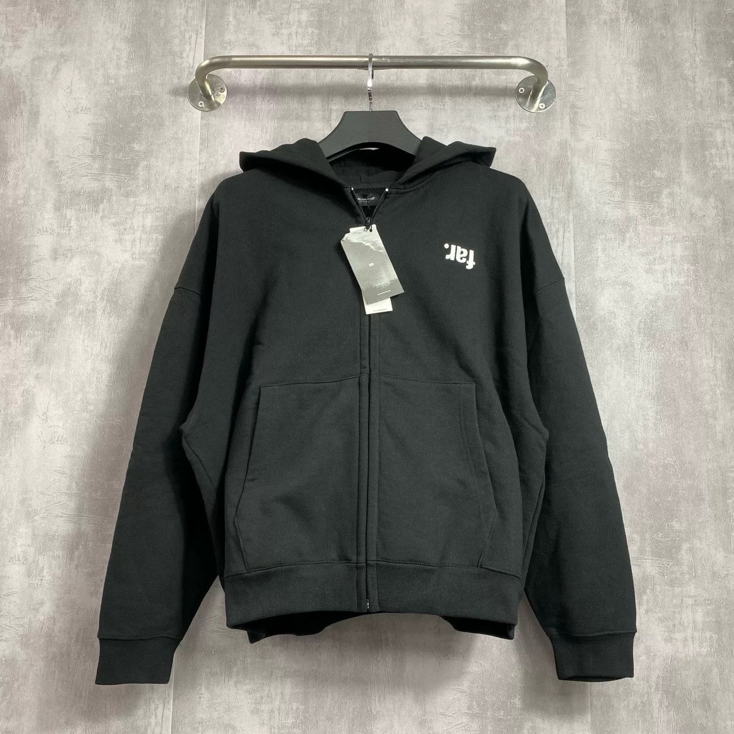 Vintage Far Archive Black Inverted Logo Zip Hoodie Size US M / EU 48-50 / 2 - 1 Thumbnail