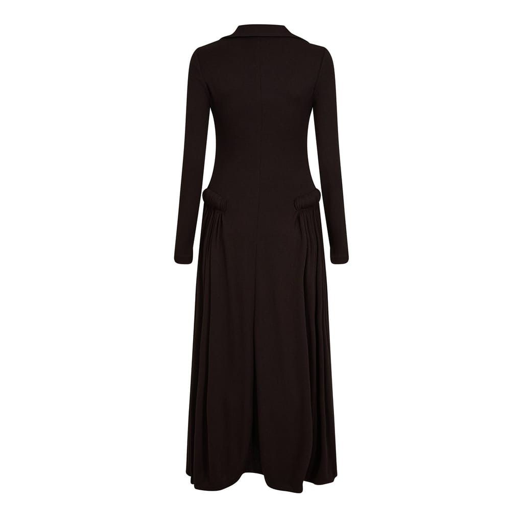 Bottega Veneta Bottega Veneta Collared Neck Maxi A-Line Dress in Neutral Size M / US 6-8 / IT 42-44 - 3 Thumbnail