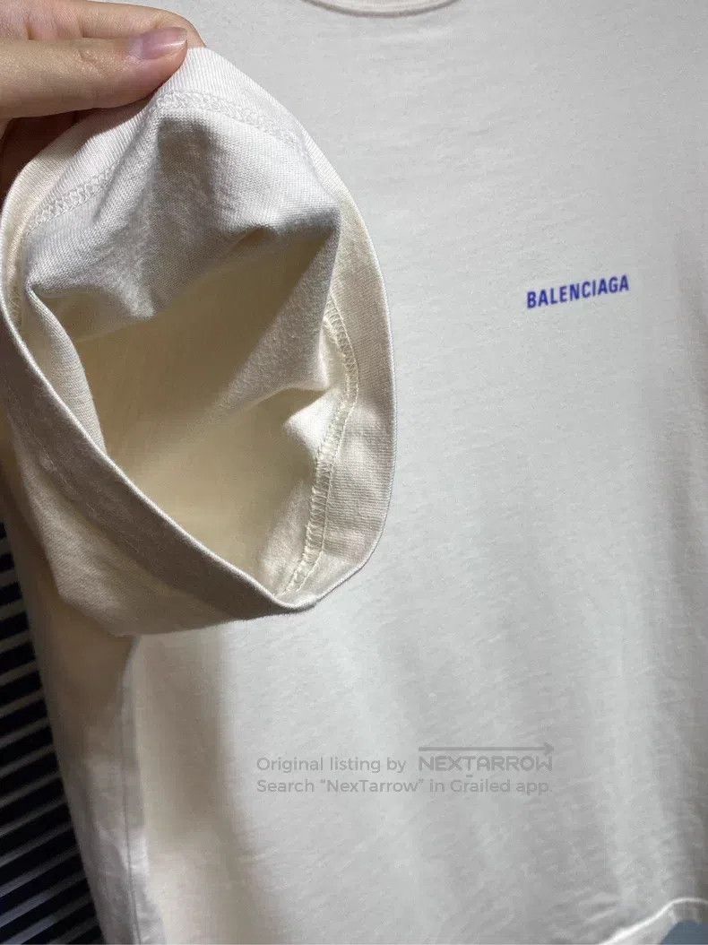 Balenciaga Balenciaga White Short Sleeve T-Shirt Loose Fit with Lette Size US S / EU 44-46 / 1 - 3 Thumbnail