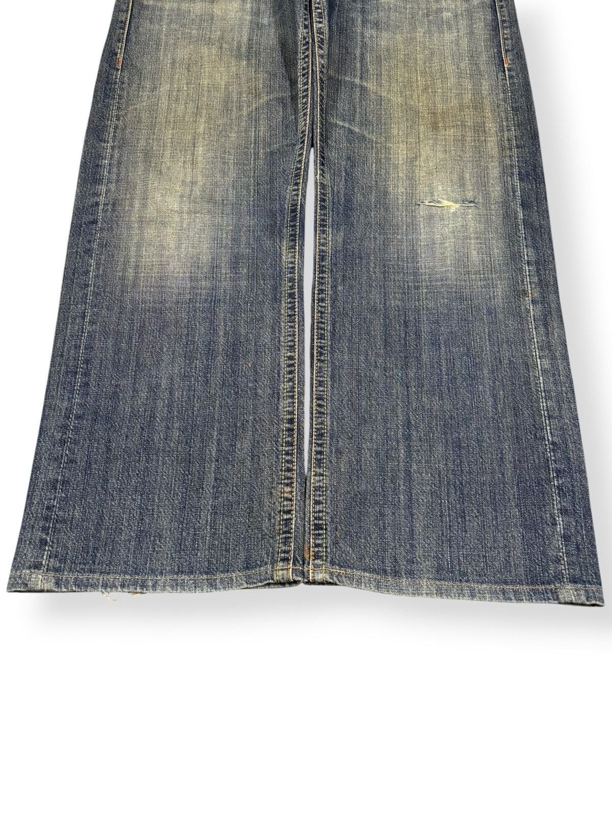 Japanese Brand Vintage Y2K GL Heart Mud Wash Faded Baggy Ripped Jeans Size US 34 / EU 50 - 5 Thumbnail